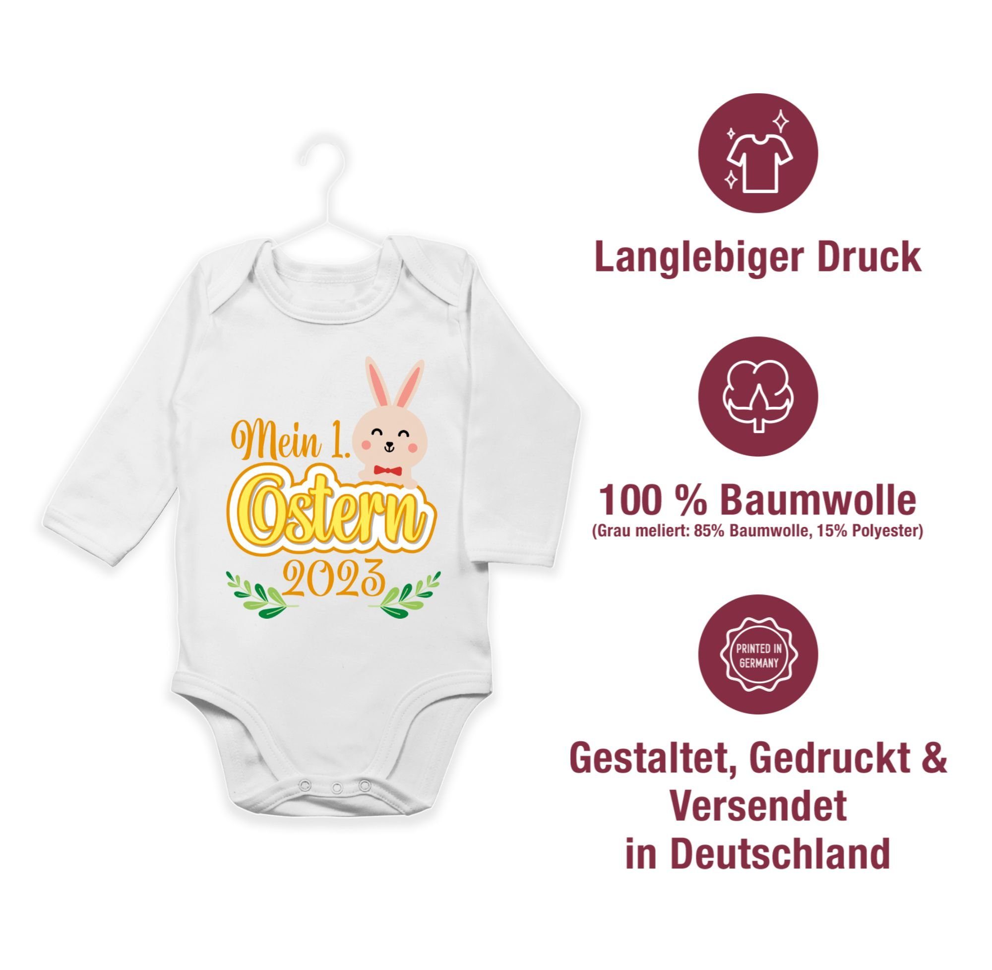 Shirtracer 2023 Shirtbody Mein 1. Ostern Weiß 1 Ostergeschenke