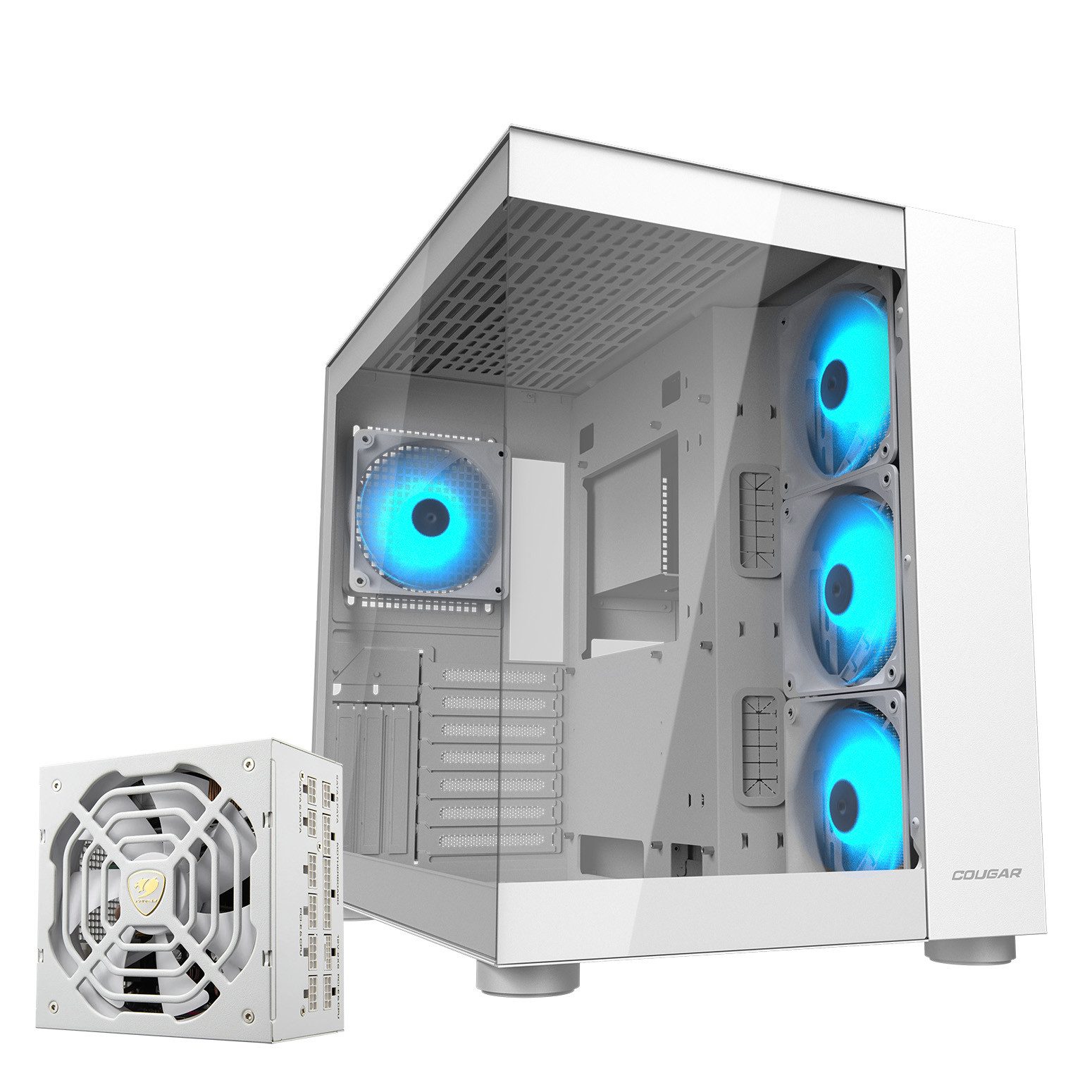 Cougar Gaming-Gehäuse FV150, Midi-Tower, USB/Audio, 2x USB 3.0, 1x USB 3.2 Gen2 Type-C, Netzteil GR 1000 80+ Gold vorinstalliert