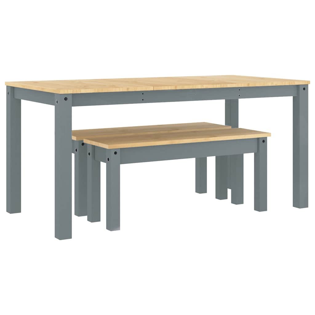 vidaXL Essgruppe 3-tlg. Essgruppe PANAMA Grau Massivholz Kiefer, (1-tlg)