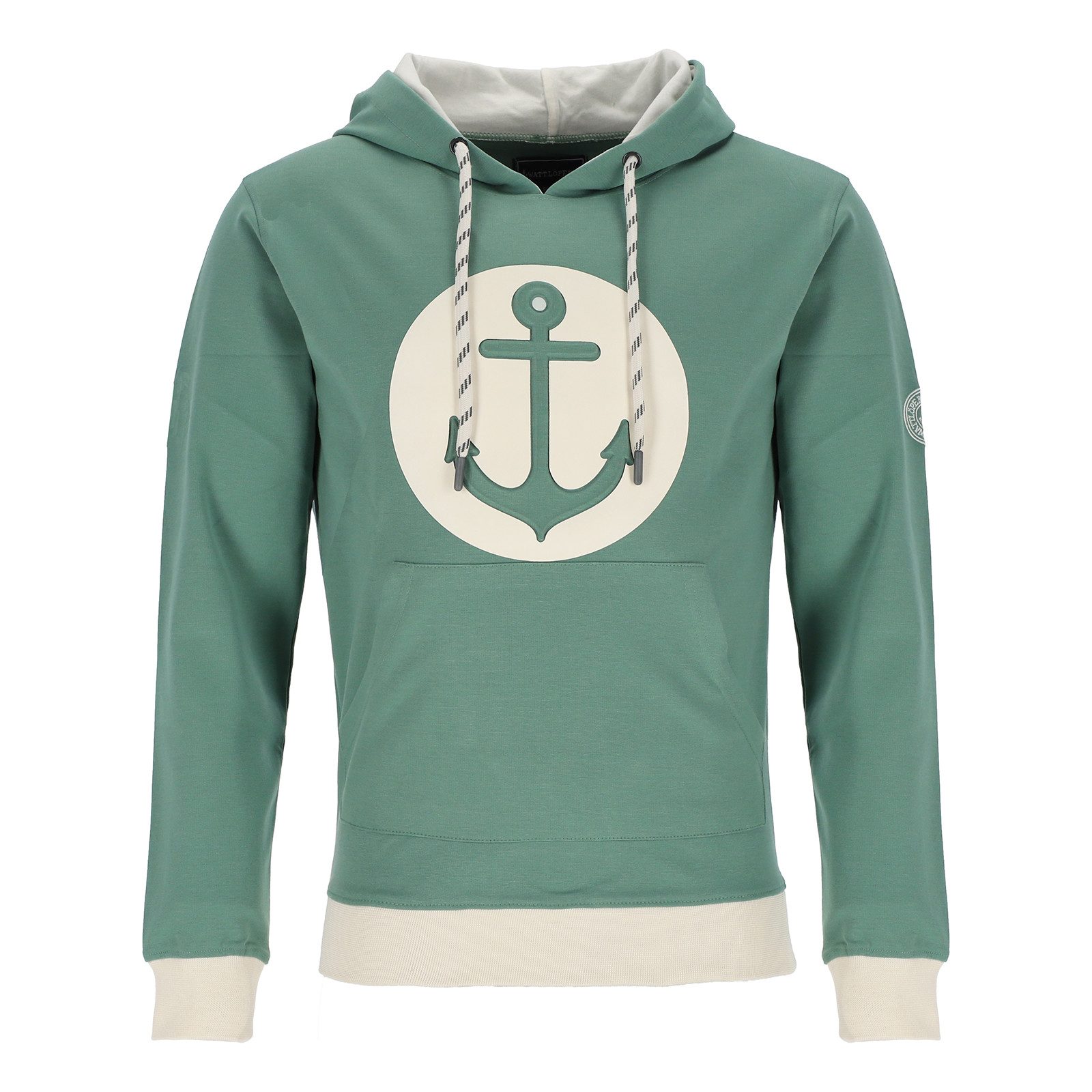 Wattlöper Kapuzenpullover 80950 Unisex Sweathoody Hoodie-Pullover Anker-Pop-Up im Grafik-Kreis Pullover mit Kapuze & Kängurutasche und modischen Markenakzenten – Bild 2 von 2