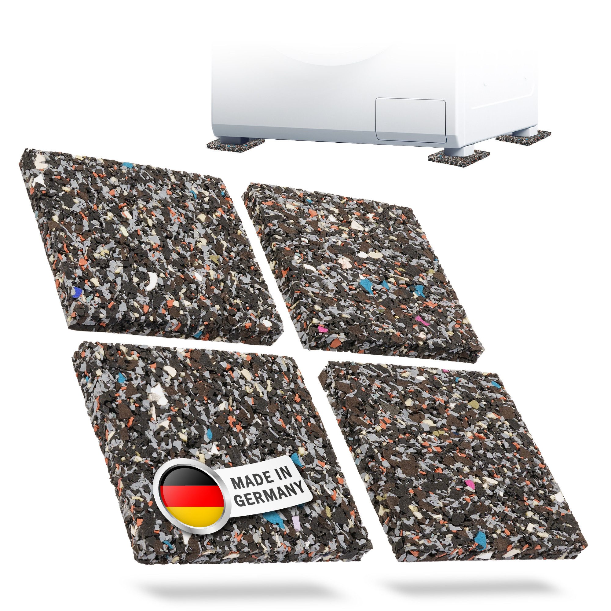 Vibrationsdämpfer 4x Schwingungsdämpferpads Waschmaschine 10x10cm /