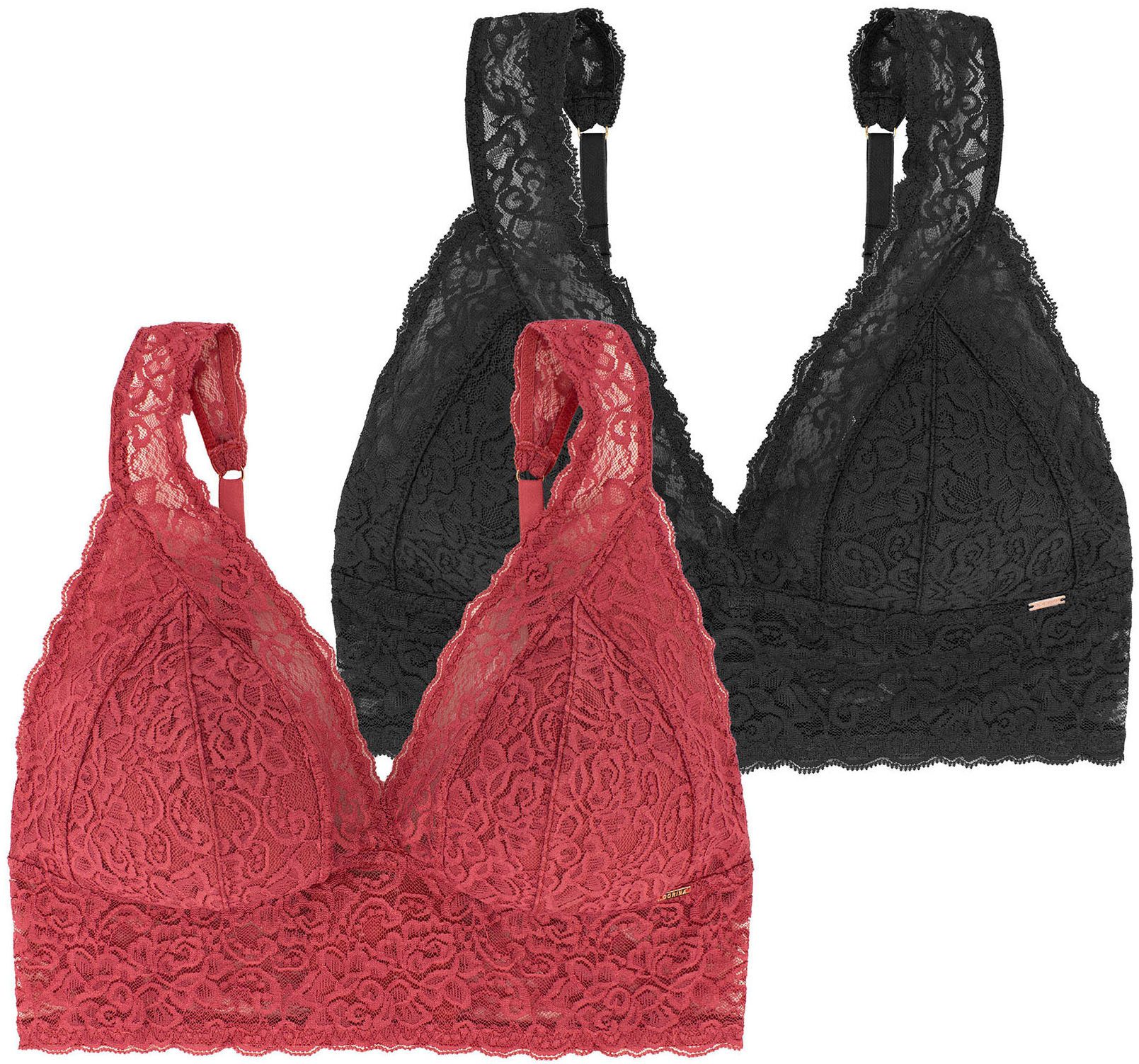 Dorina Bralette LANA-2PP (2er Pack) ohne Bügel, florale Spitze, breites Unterbrustband