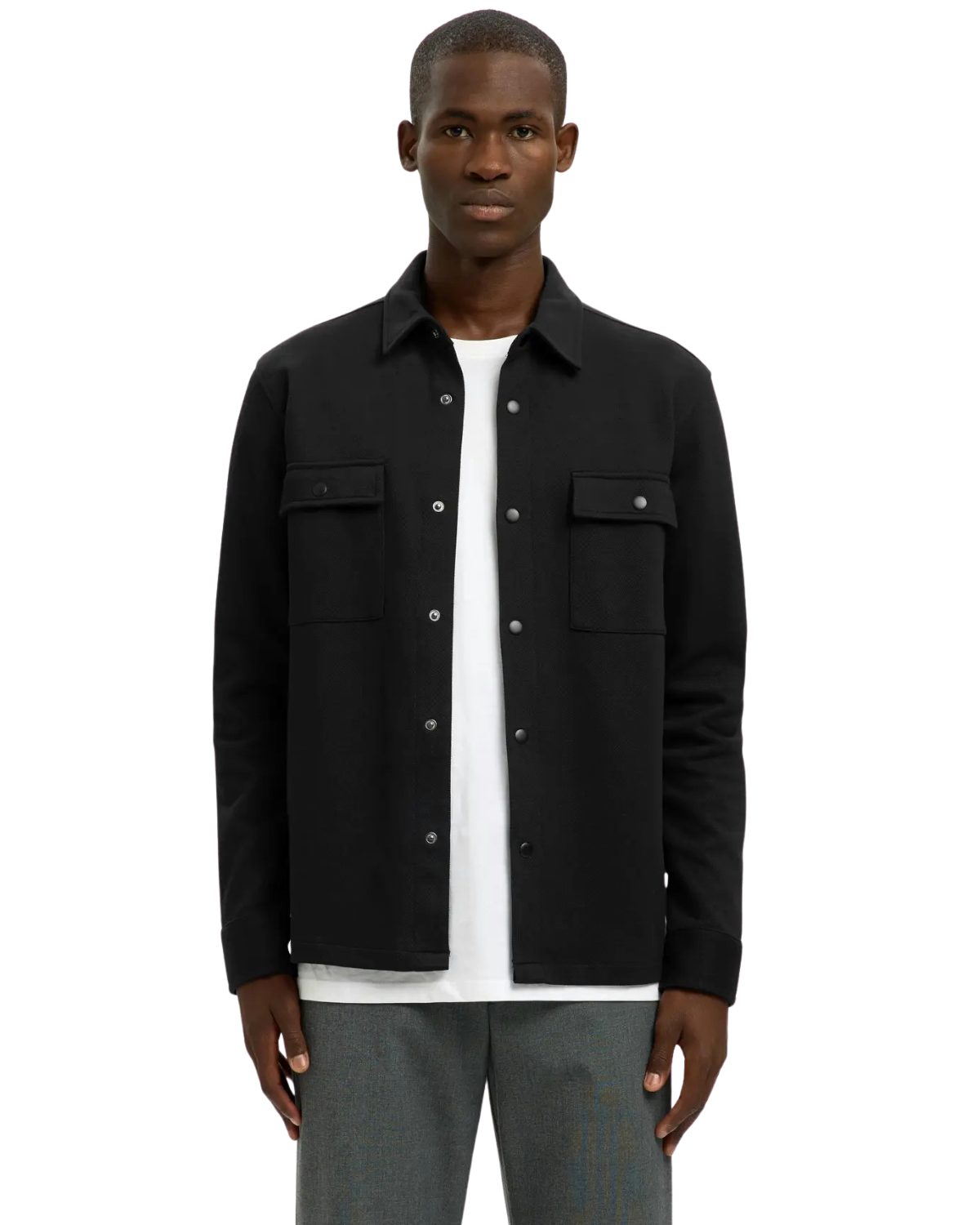 SELECTED HOMME Longsweatshirt bequemer Sweat Hemd Cardigan ideal für Übergangszeit