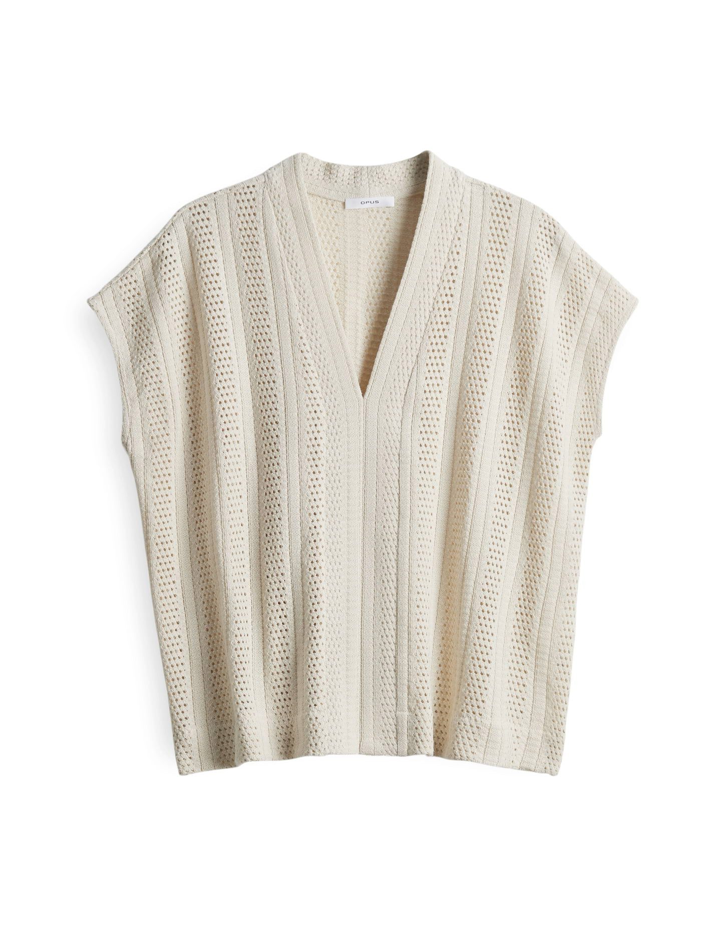 Kurzarmshirt SANIELA Loose mit Lochstrickoptik SANIELA Loose
