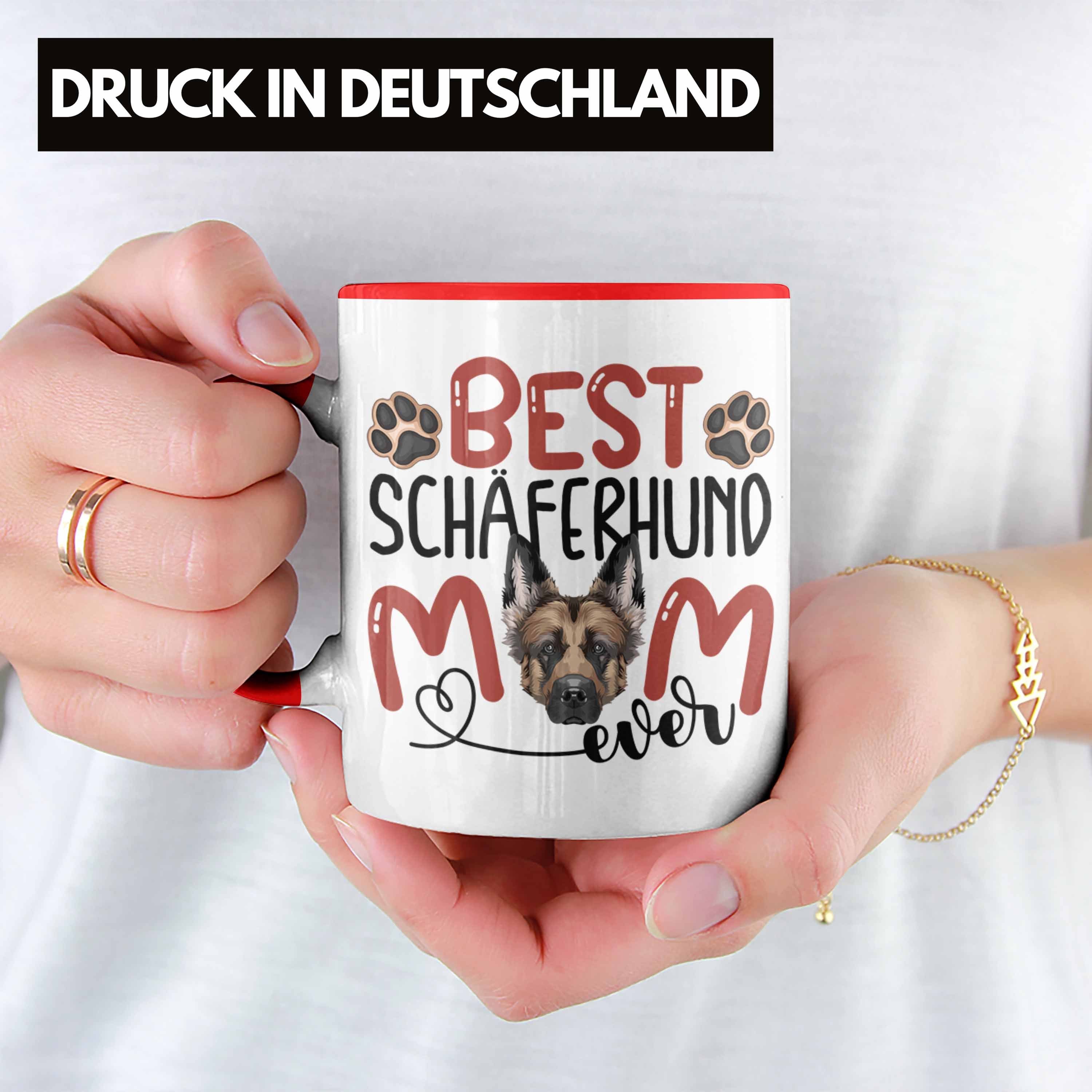 Tasse Lustiger Geschenk Schäferhund Trendation Mom Rot Tasse Spruch Geschenkidee Besitzerin