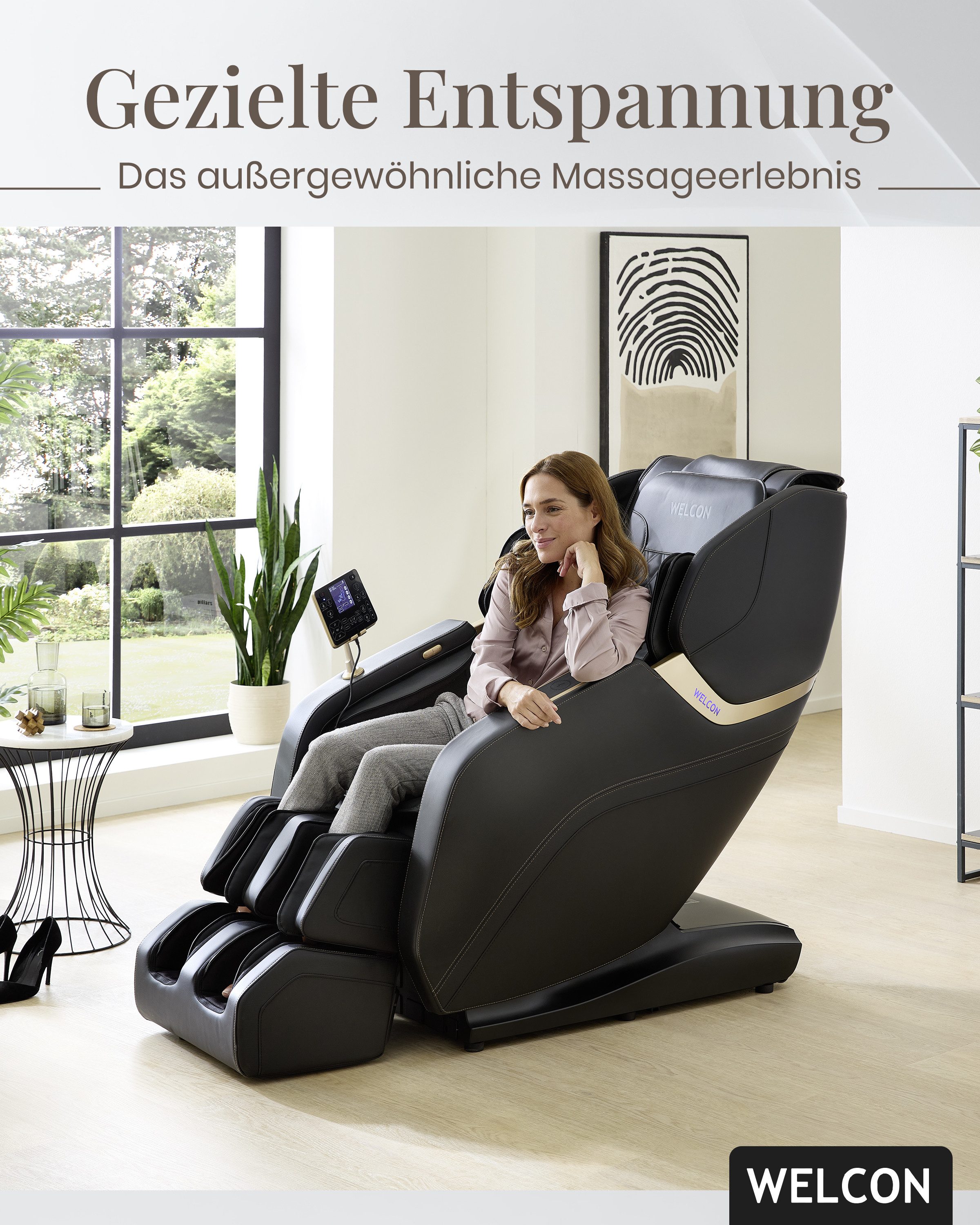 WELCON Massagesessel Massagesessel PRESTIGE III 4D mit Scan Funktion und Heizung