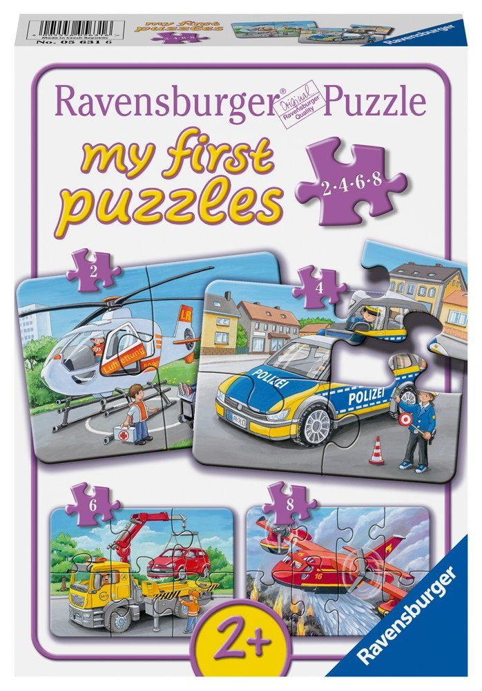 Ravensburger Puzzle 2, 4, 6, 8 Teile Puzzle my first puzzles Meine Einsatzfahrzeuge 05631, Puzzleteile