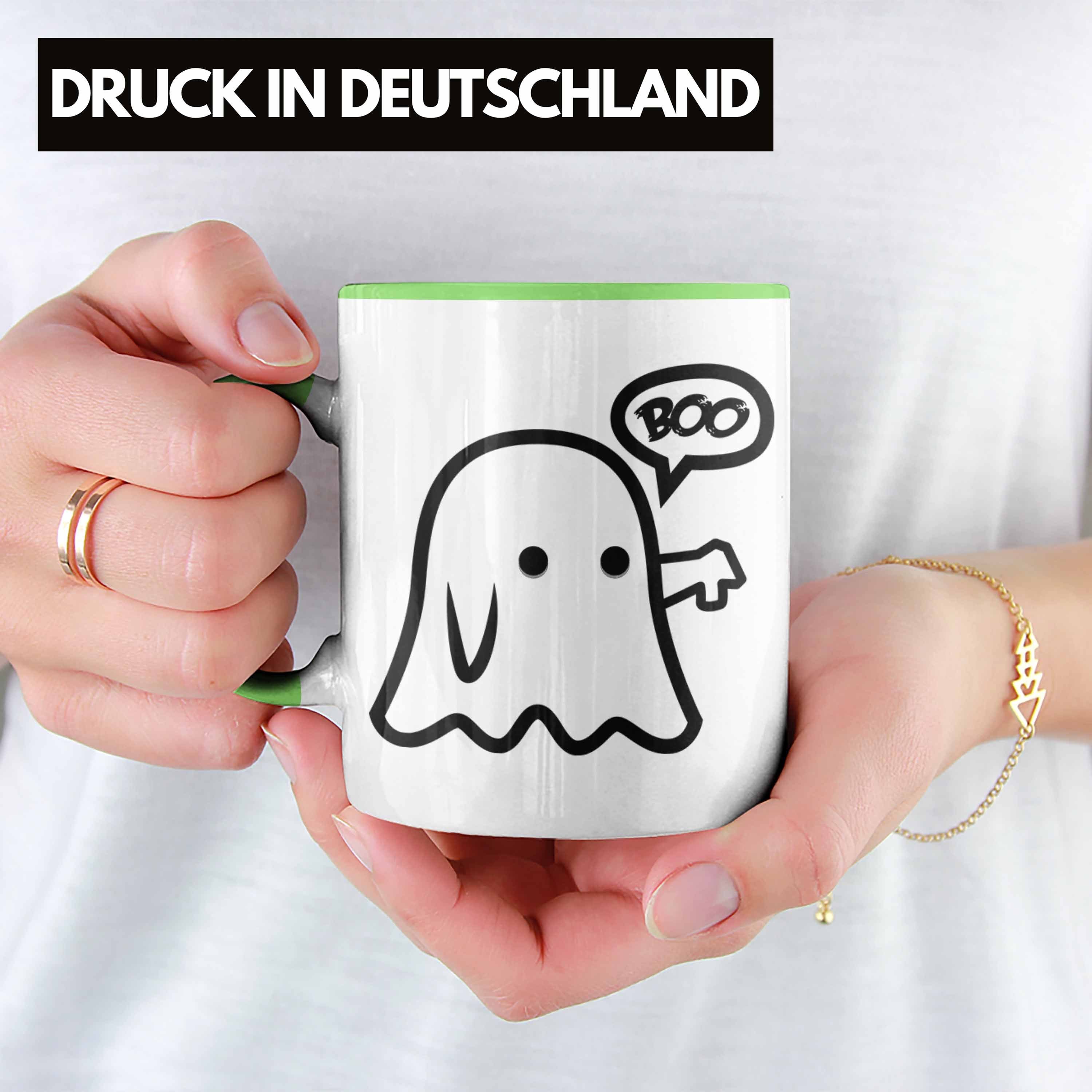 Trendation Tasse Halloween Tasse Kürbis Skelet Dekoration Becher Grün Dabbing