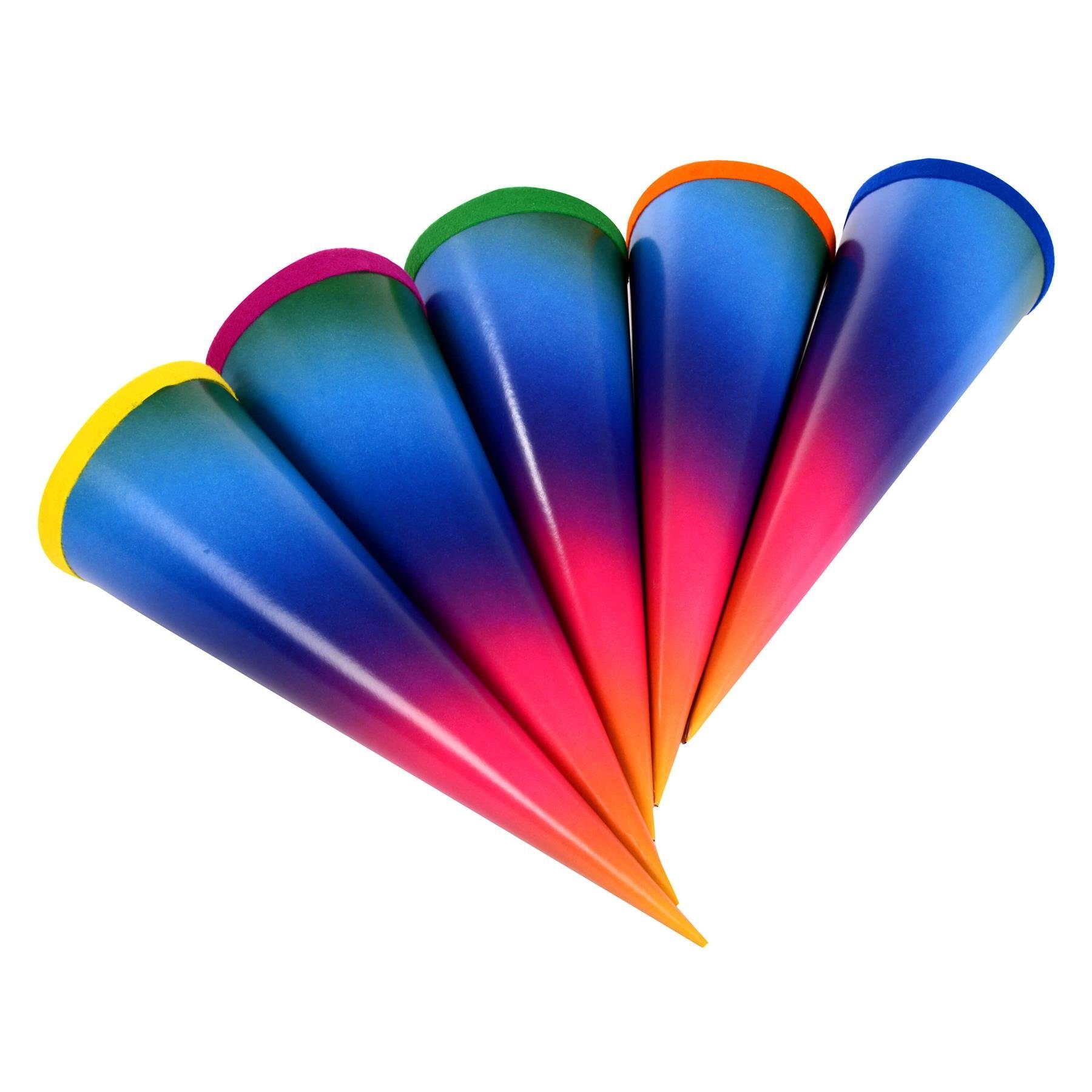 Goldbuch Schultüte Goldbuch Bastelschultüte Regenbogen, Zufallsfarbe - 35cm, Verschluss Filz