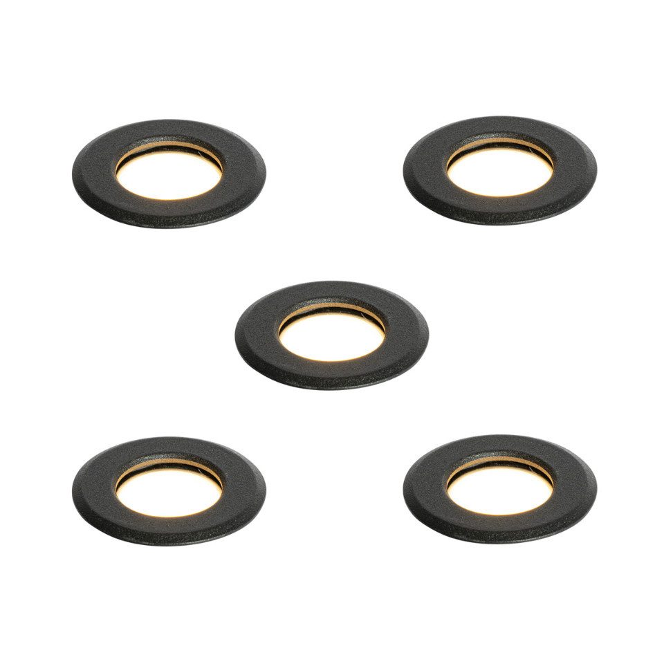 Qazqa LED Einbaustrahler Linsey, LED fest integriert, Extra-Warmweiß, QAZQA Downlight, integrated, Schwarz, Kunststoff, Modern