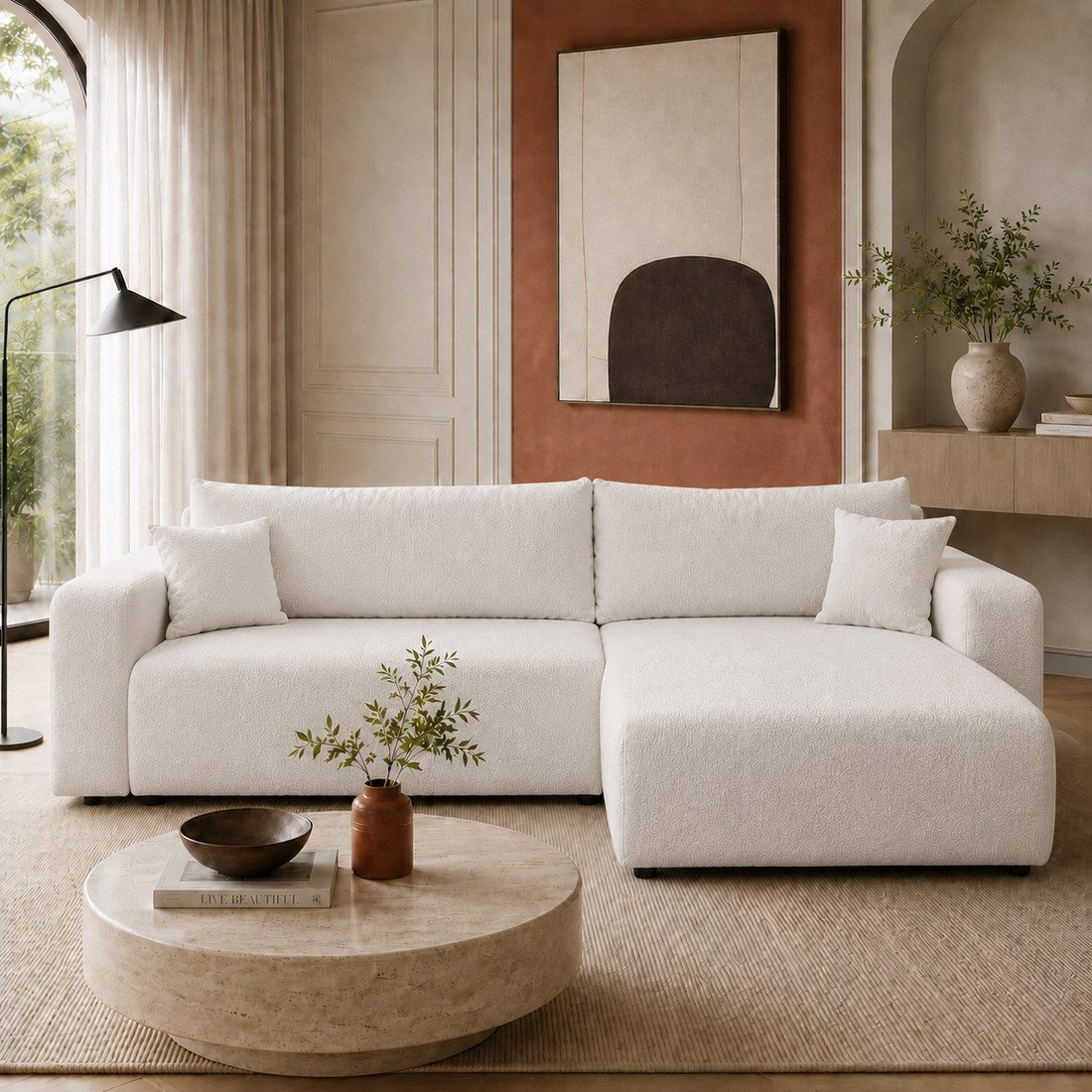Lookway Ecksofa VESPO XL Moderne Wohnlandschaft in L-Form mit Schlaffunktion, mit Bettfunktion und Bettkasten