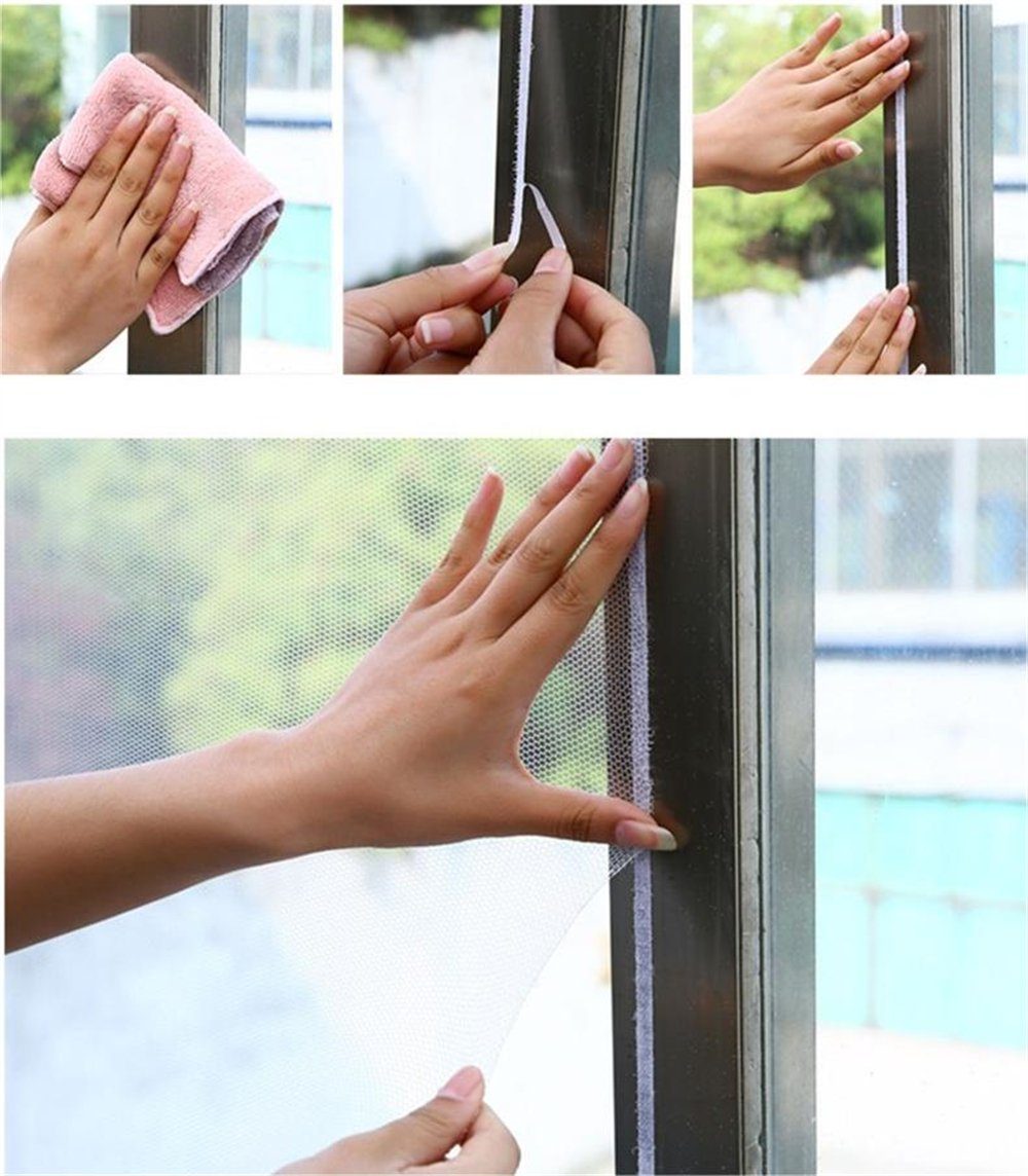 Insektenschutz-Vorhang Fenster-Insektenvorhänge,selbstklebende,zuschneidbare Rouemi Insektenvorhänge
