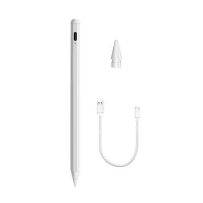 OKWISH Eingabestift Stift Stylus Pen Touchstift Pencil Touchscreen f. Apple iPad 2018-2023 (Neigungsempfindlich Magnetische Adsorption des iPads, 1-St., Hochpräzise Handflächenerkennung Bluetooth Akkustand auf Ipad) Magnetisches Pen Kompatibel mit iPad iPad Pro iPad Mini iPad Air