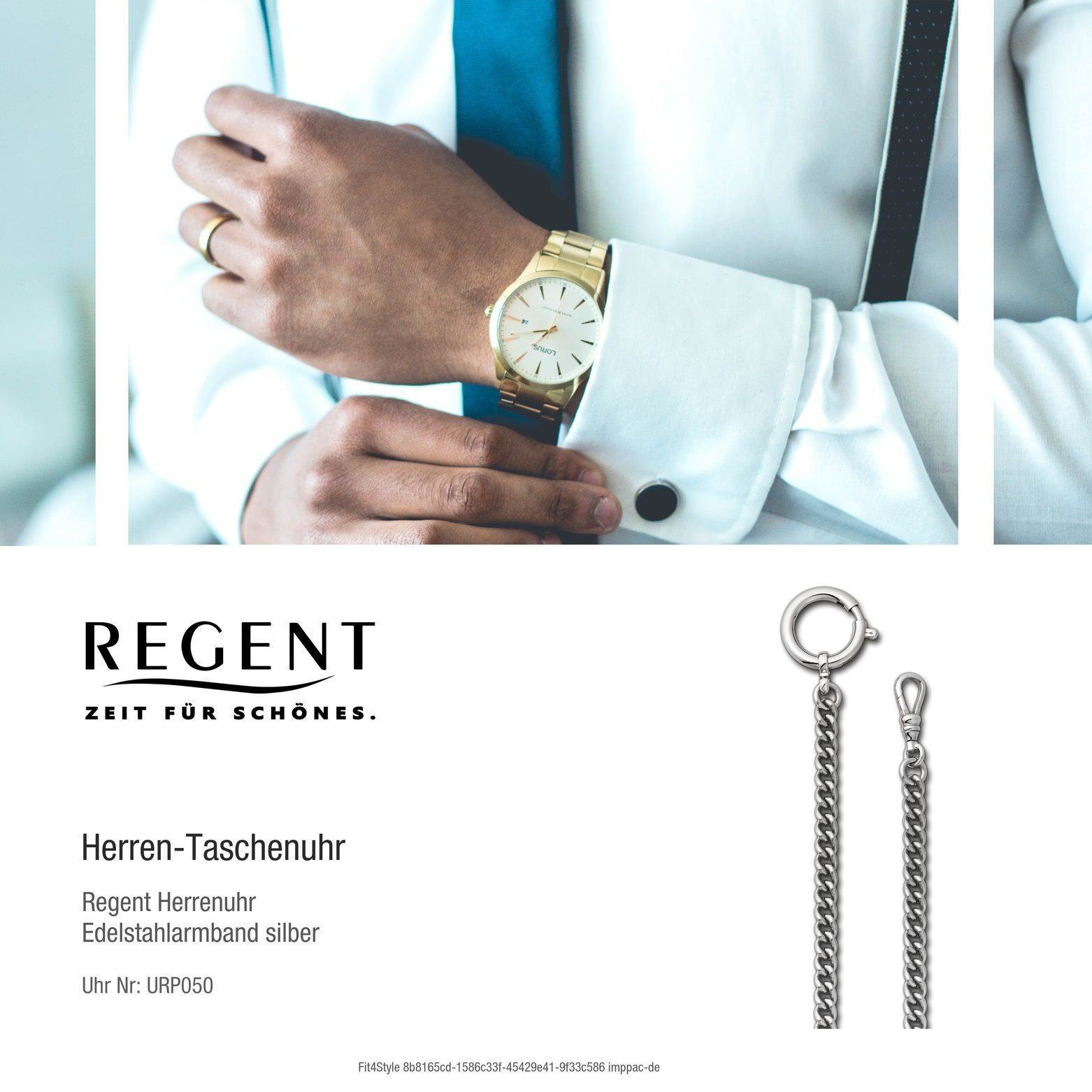 Regent Kettenuhr Regent 5mm Elegant P-50, Taschenuhren-Kette Herren Taschenuhrenkette
