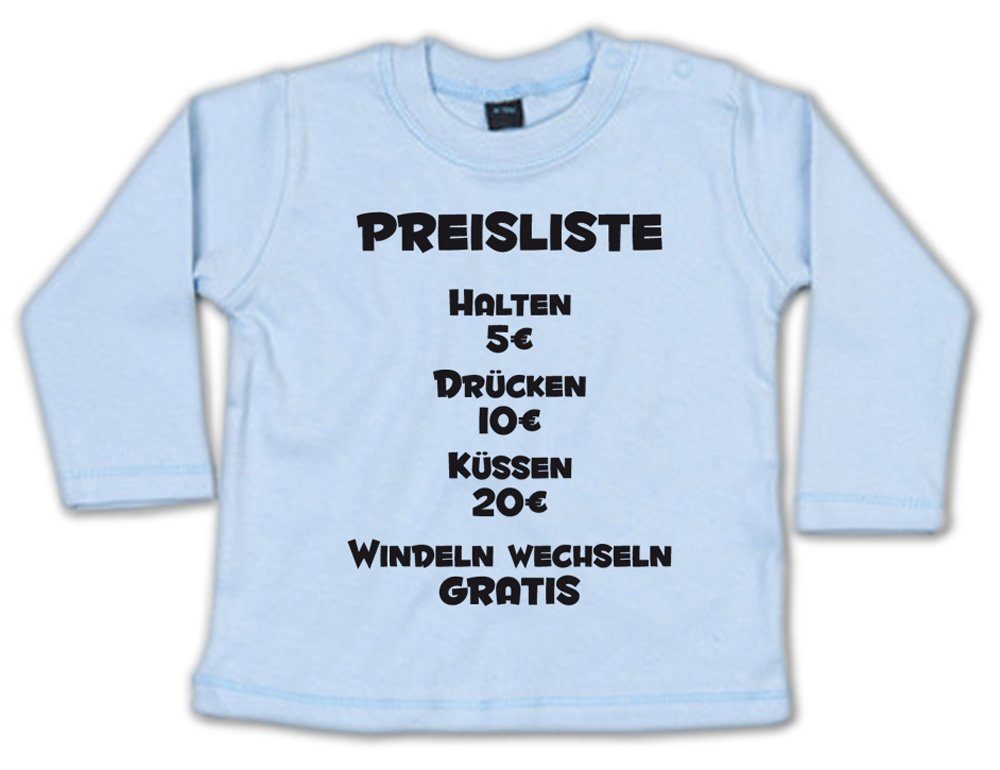 Ggraphics Longsleeve Preisliste Halten, Drücken, Küssen, Windeln