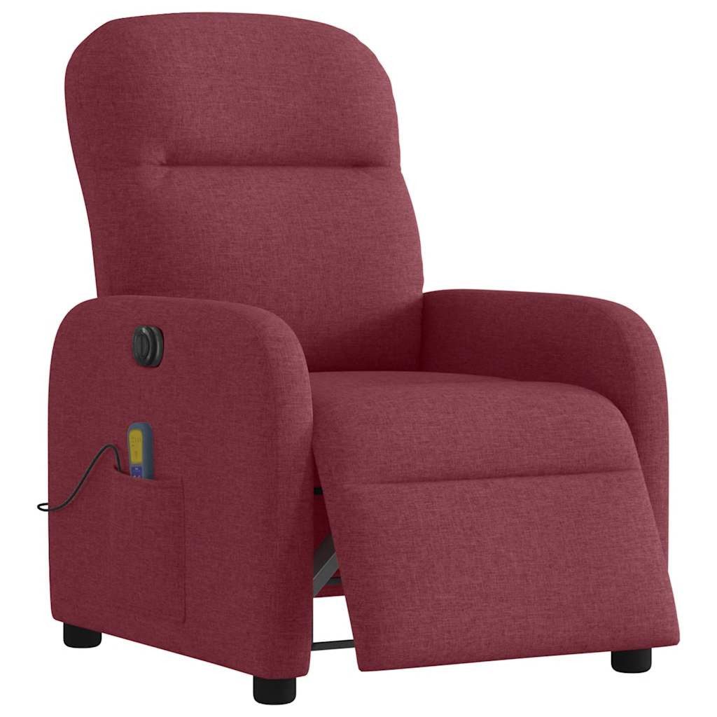 vidaXL Sessel Massagesessel Elektrisch Weinrot Stoff günstig online kaufen