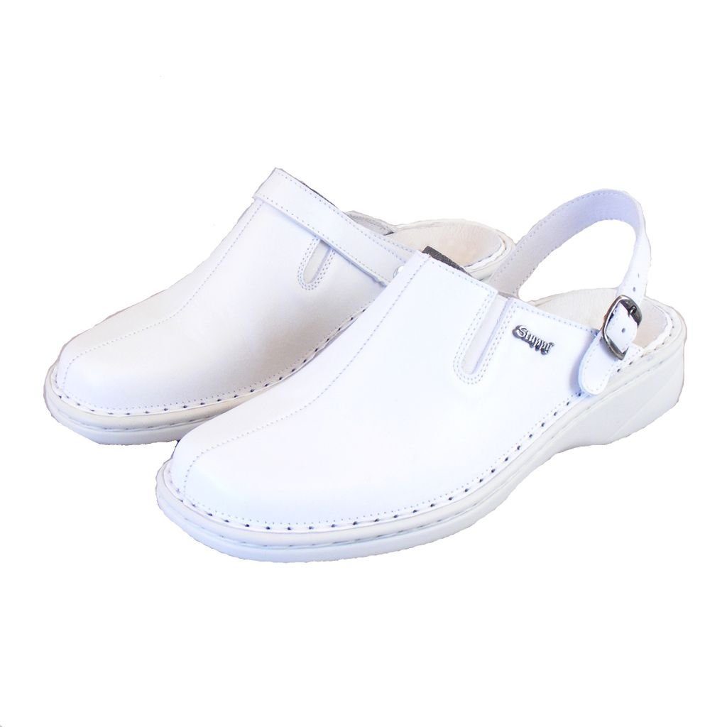 Stuppy »Stuppy Damen Schuhe Pantoletten Clogs Leder weiß 8793 Fersenriemen  umlegbar« Clog online kaufen | OTTO
