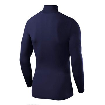 POWERLAYER Langarmshirt PowerLayer Herren Kompressionsshirt - Dunkelblau, XXL (1-tlg)