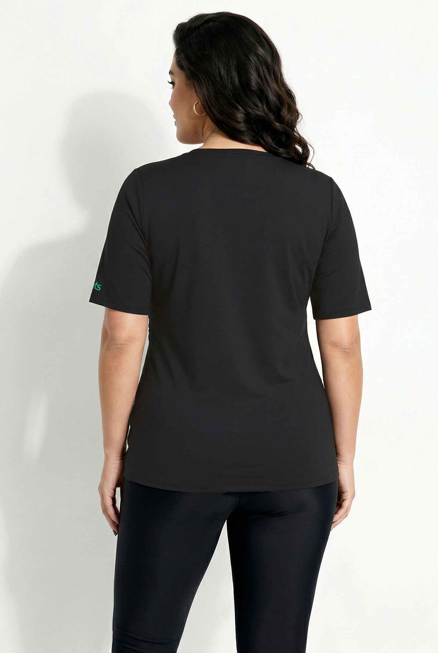 Ulla Popken T-Shirt Funktions-Shirt V-Ausschnitt Halbarm recycelt