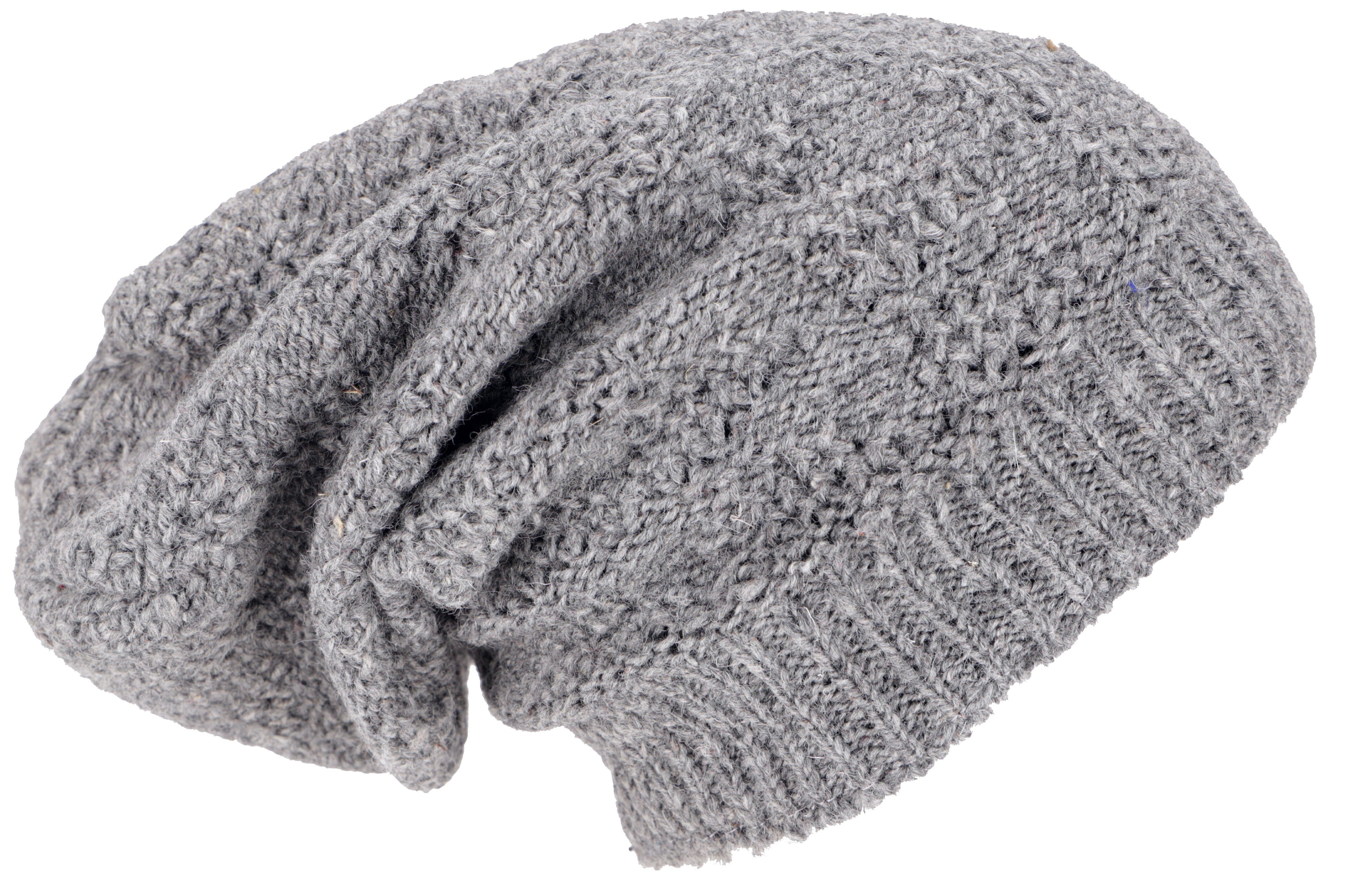 Strickmütze Handgestrickte lange Beanie Mütze, gefütterte..