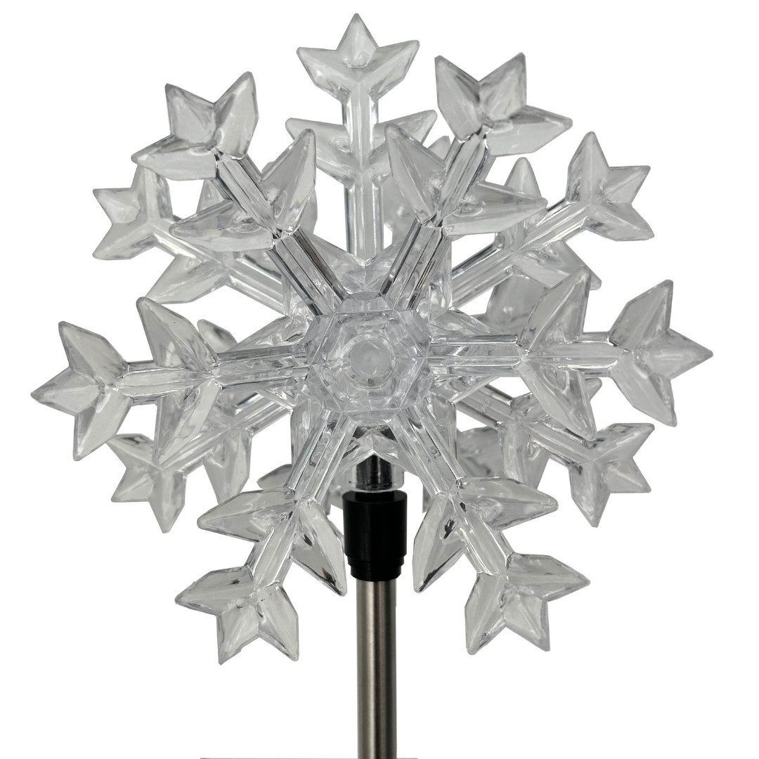abc HOME Gartenstecker Schneeflocken, 4er Set, LEDs, Solarpanel, Lichtsensor