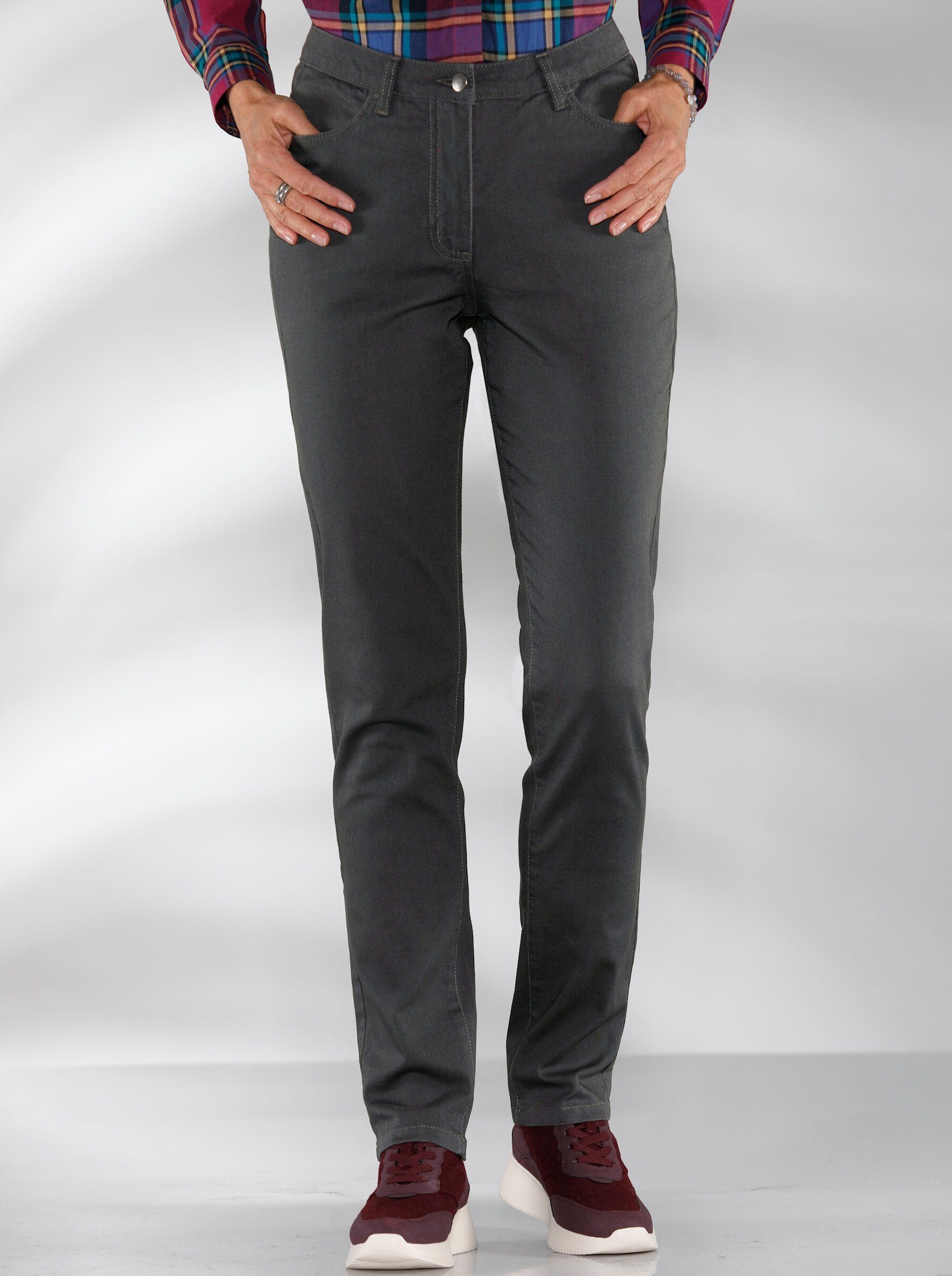 Sieh an! Bequeme Jeans Stretch-Hose leicht vertieft