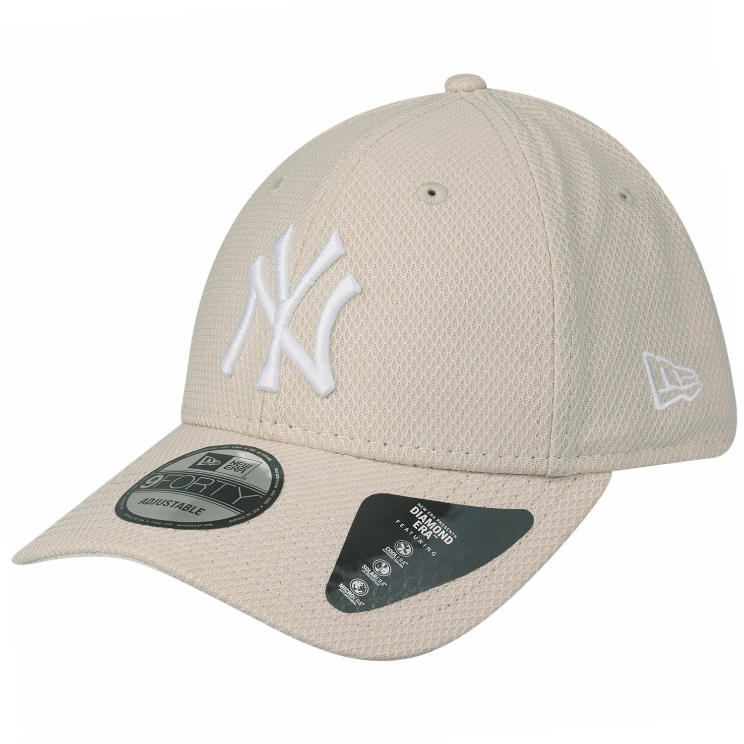 New Era Baseball Cap 9Forty Strapback DIAMOND New York Yankees Beige