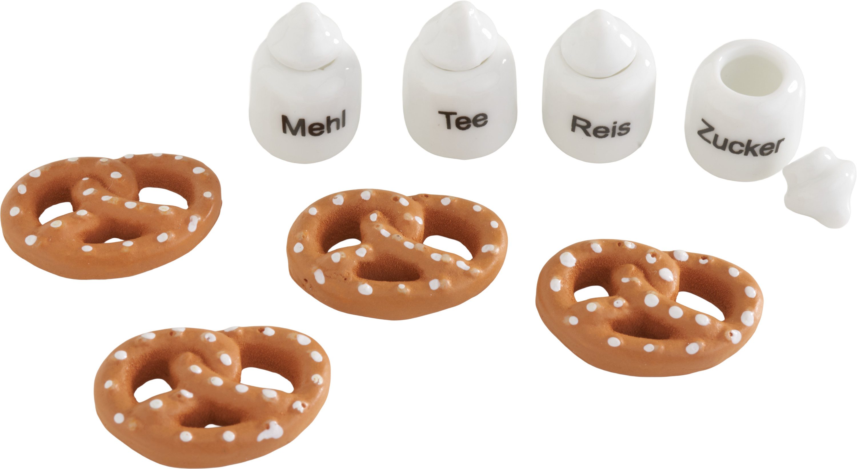 HobbyFun Dekofigur Miniatur-Set Kleine Backstube, 8 Teile