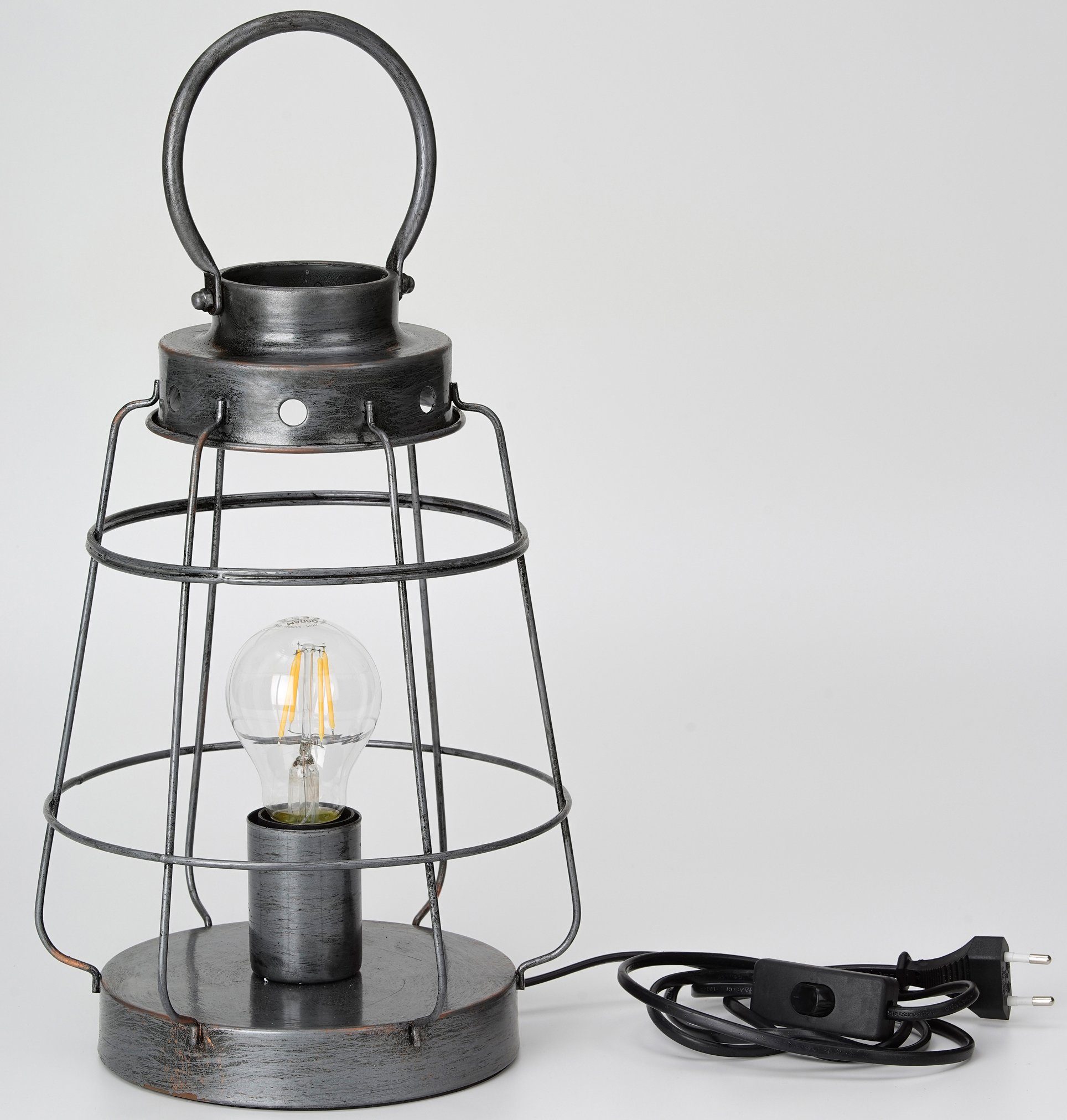 BRUBAKER Tischleuchte Vintage Gitter Tischlampe, Nachttischlampe, Ohne Leuc günstig online kaufen