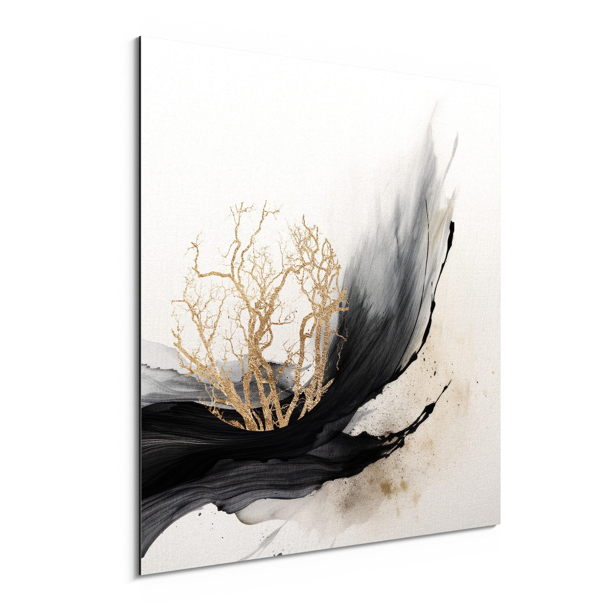DEQORI Metallbild 'Baum der Elemente', Alu Dibond Bild Aluminium Aluverbundplatte Design Wandbild Aludibond