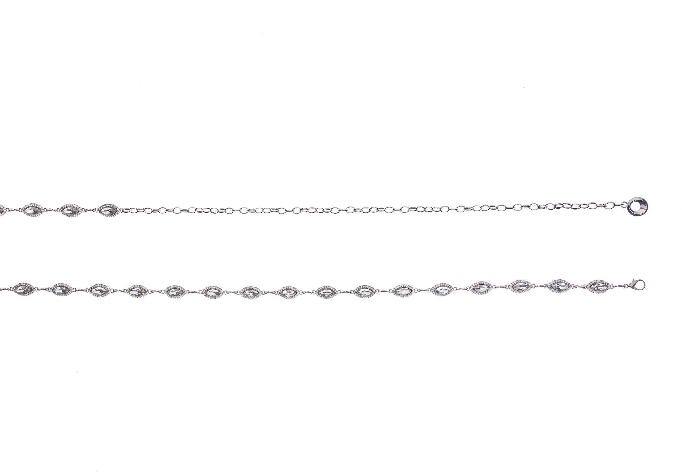 Cassandra Accessoires Kettengürtel Damen Taillenkette Silber - mit funkelnden Straßsteinen