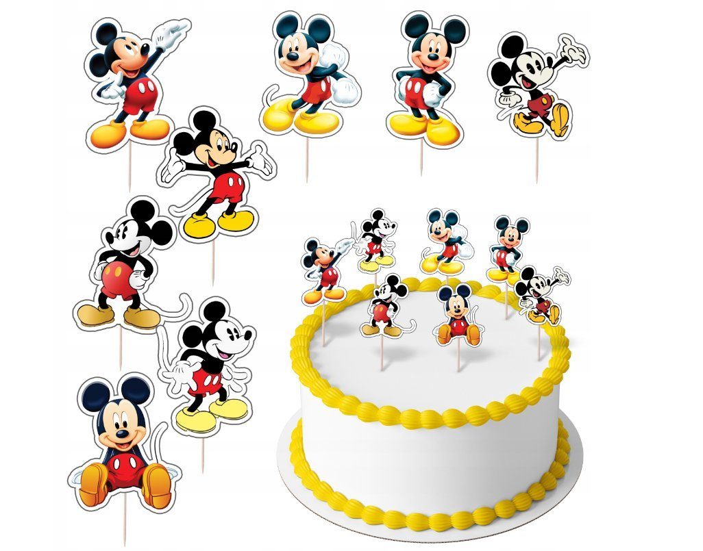 Tortenstecker MICKEY Mouse Topper Set 8 Stk Geburstag Torten Deko Kuchen Junge