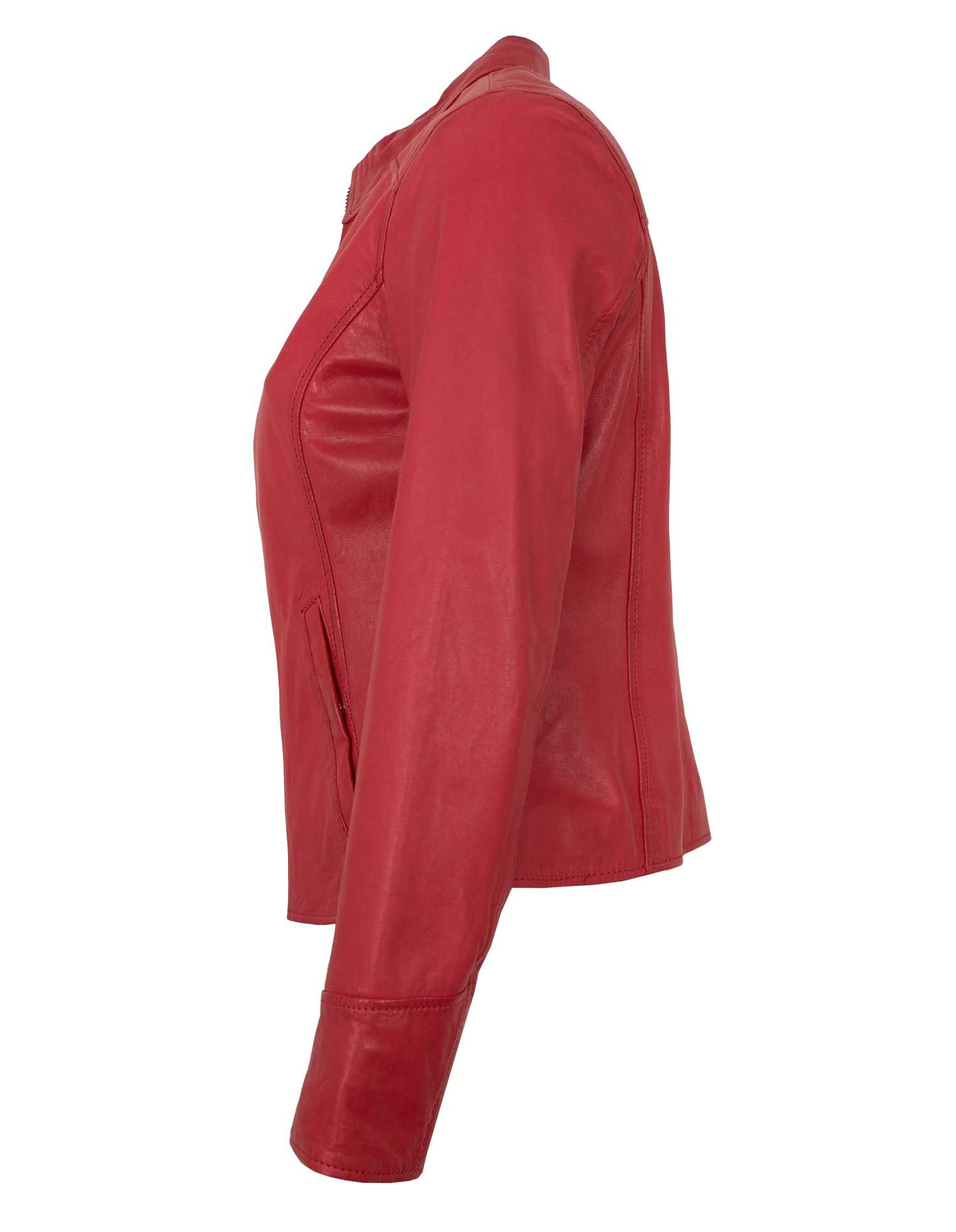 Jilani Lederjacke Elodi Jilani - Damen Lederjacke Lammnappa hellrot