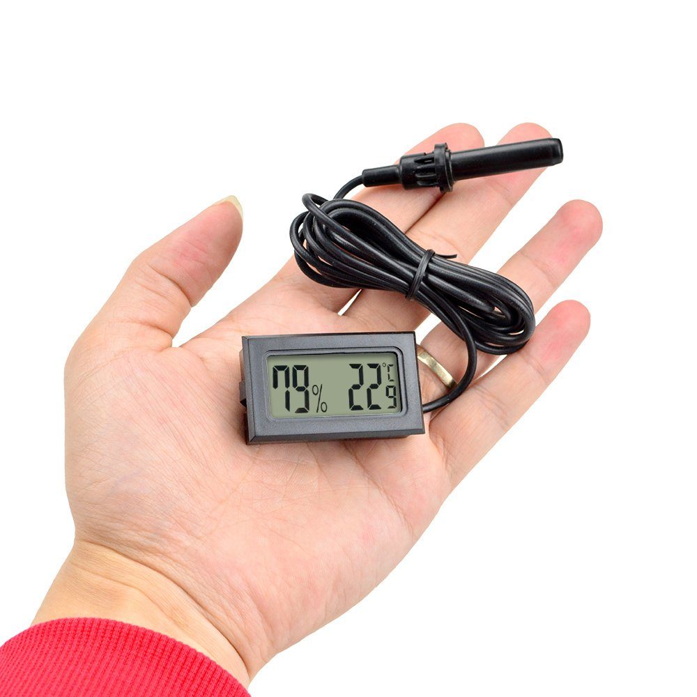 Kühlschrank für Sensor 4-tlg., Aquarium LCD Digital Raumthermometer Thermometer mit Monitor Temperatur Kühlschrank Externem, ZAXSD Gefrierschrank