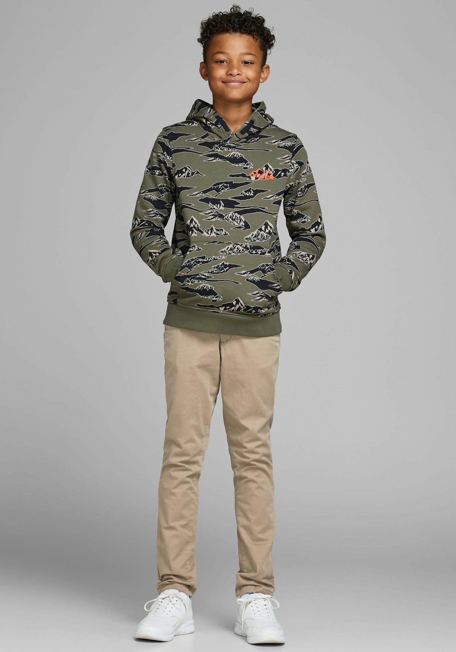 Jack & Jones Junior Chinos JPSTMARCO bequem, elastisch, pflegeleicht unifarben, modisch, slim fit, Web