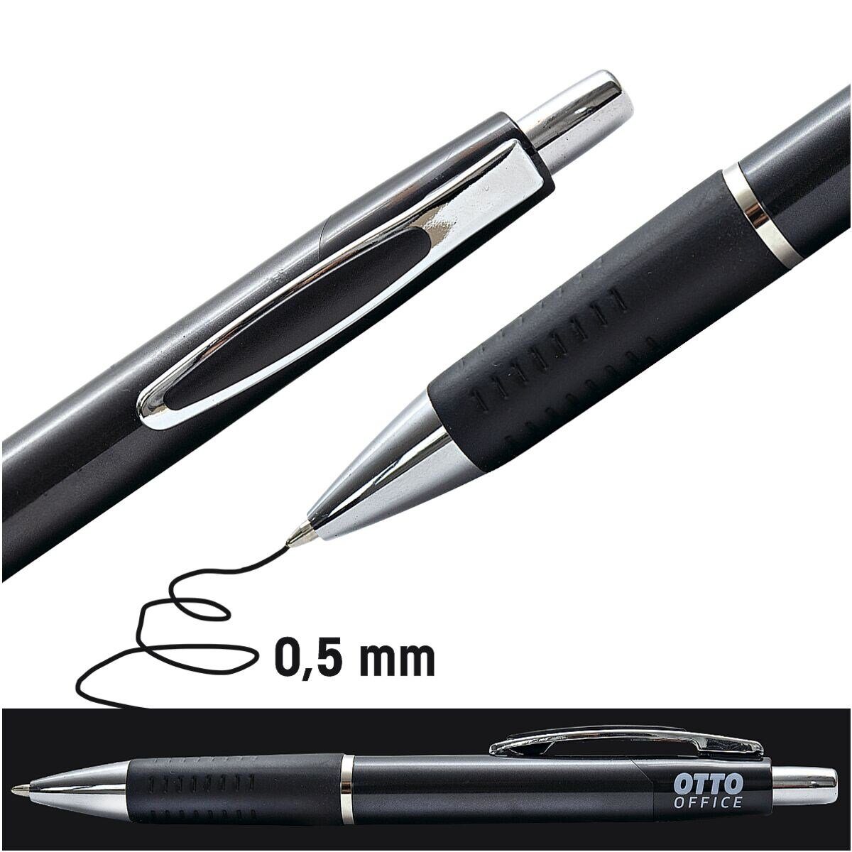 Otto Office  Office Kugelschreiber KS4, mit Druckmechanik und Taschenclip schwarz