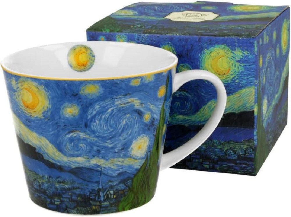 Duo-Gift Becher STARRY NIGHT Mug / Tasse Sterne, Nacht / Van Gogh /Sternennacht, Material : Porzellan 610 ml Jumbo Mug Kollektion, DUO Porzellankollektion, Kaffee - Tee Tasse / Ideal als Geschenk