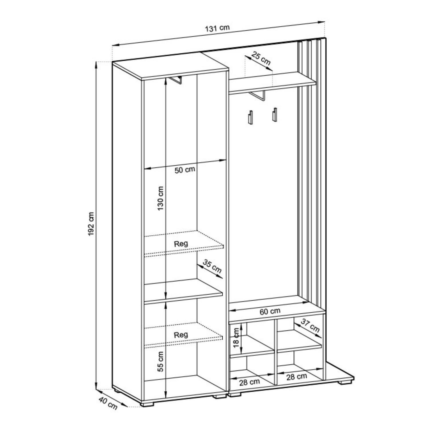 BETTSO Garderobenschrank NELLY