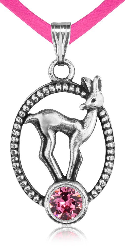 LUISIA® Kette mit Anhänger Halskette "Valentina Reh" mit Kristall von Swaro günstig online kaufen