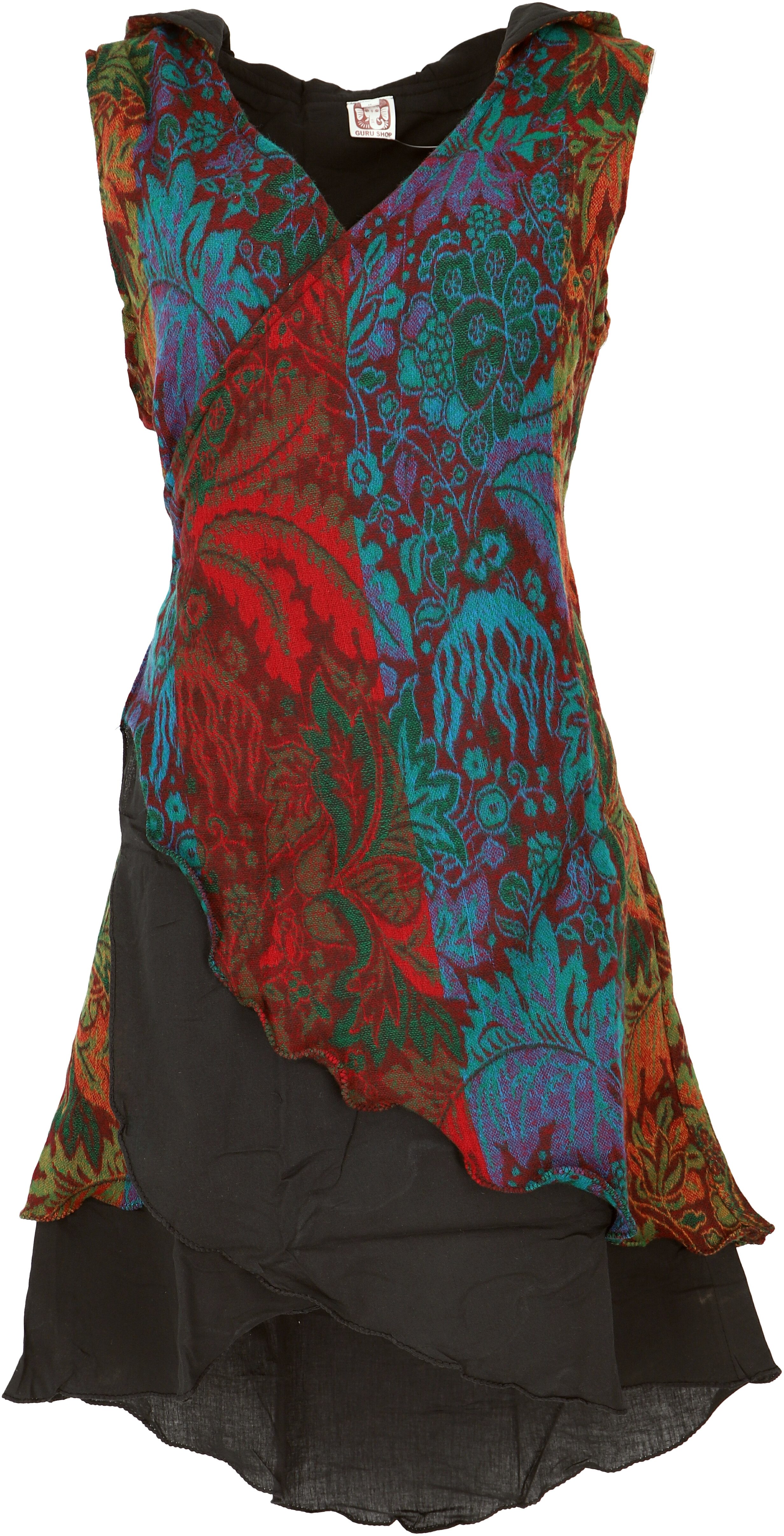 Guru-Shop Longbluse Flauschige Wickeltunika mit Zipfelkapuze,.. günstig online kaufen