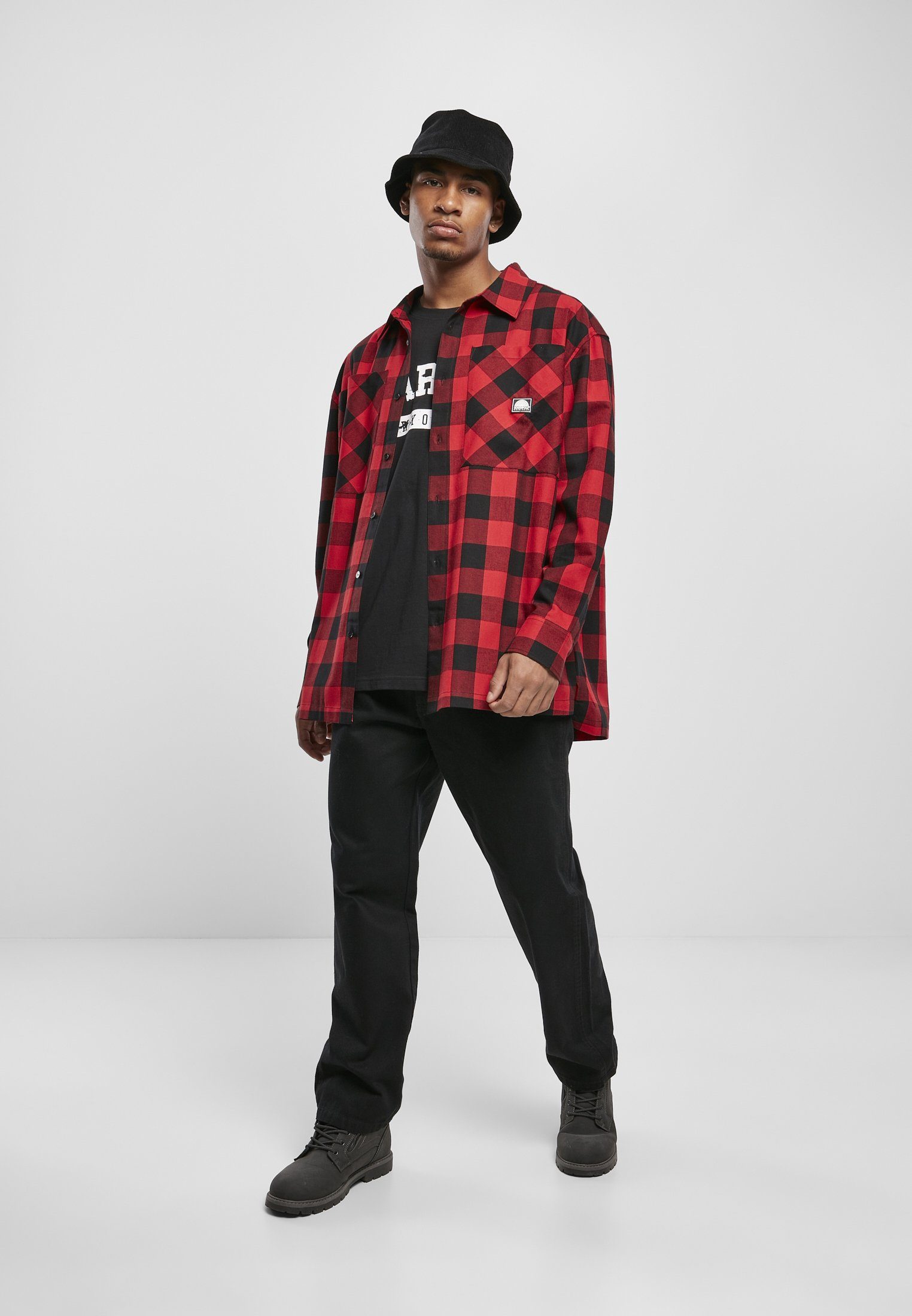 Flannel Southpole Herren (1-tlg) red Shirt Langarmshirt Check Southpole