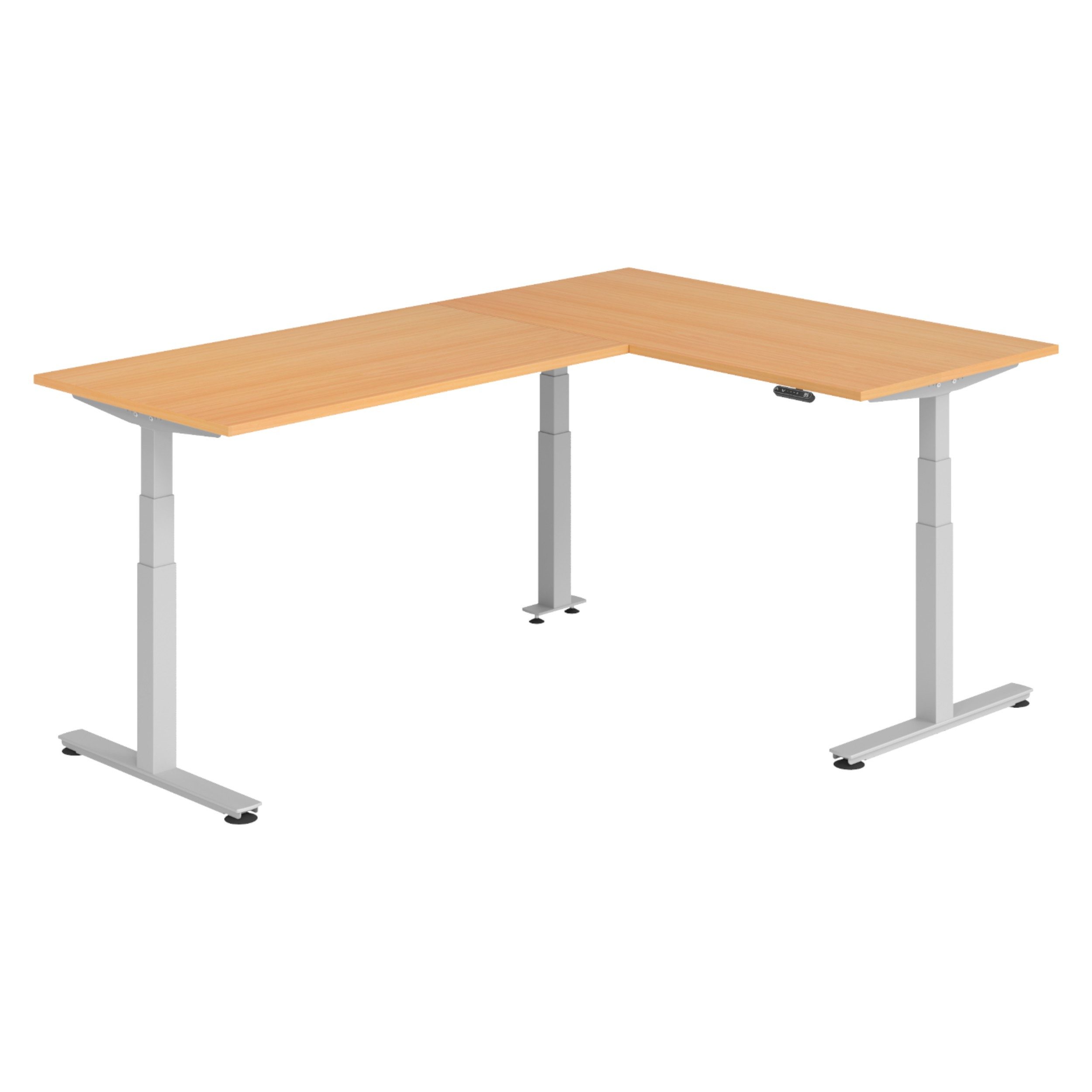 bümö Schreibtisch Eckschreibtisch XDSMW, Eckform: 160 x 240 cm - Dekor: Buche
