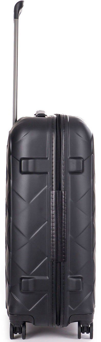 matt black, Stratic mit Rollen, Hartschalen-Trolley 4 M, NFC-Chip Leather&More