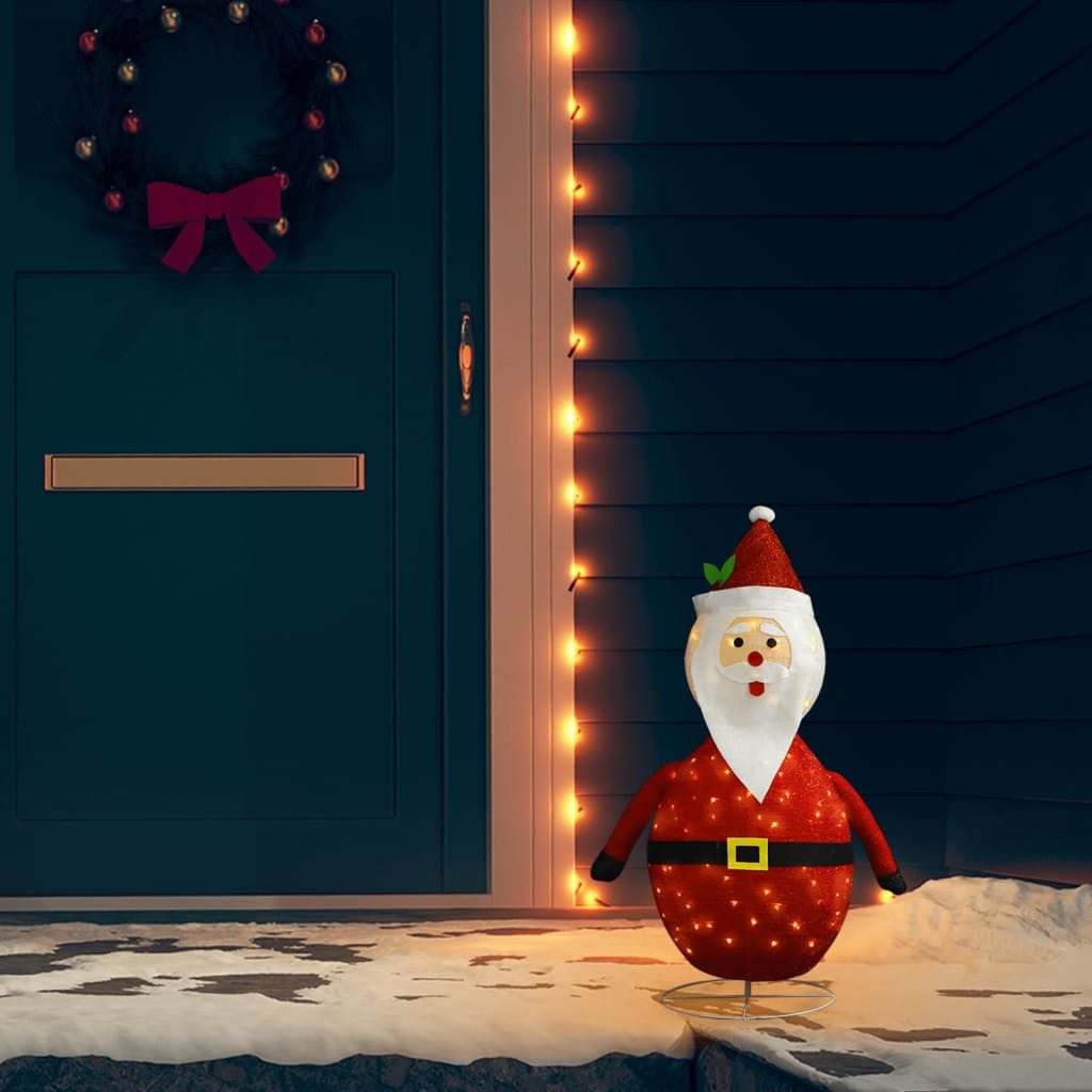 vidaXL Dekolicht 60 cm Weihnachtsmann-Figur LED Luxus Stoff 60 cm