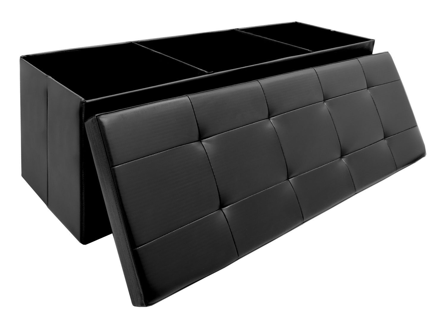 Sitzbank mit Stauraum - 110x38x38 Polsterbank mit Aufbewahrungsbox - Faltbar