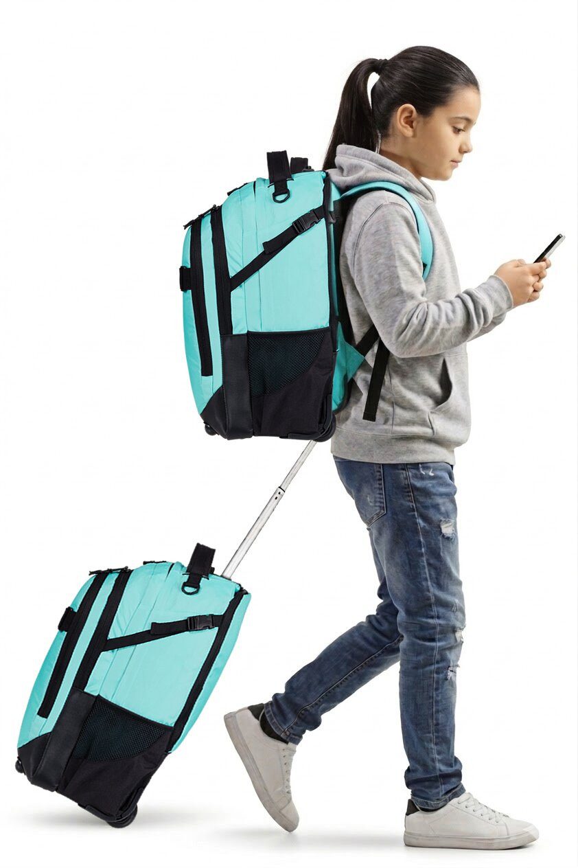 ELEPHANT Schulrucksack Schultrolley Trolley Hero Signature Schulrucksack (3 Teile Set), Rucksacktrolley Schule Rucksack Trolly, Sporttasche, Mäppchen Box +tsm – Bild 4 von 5