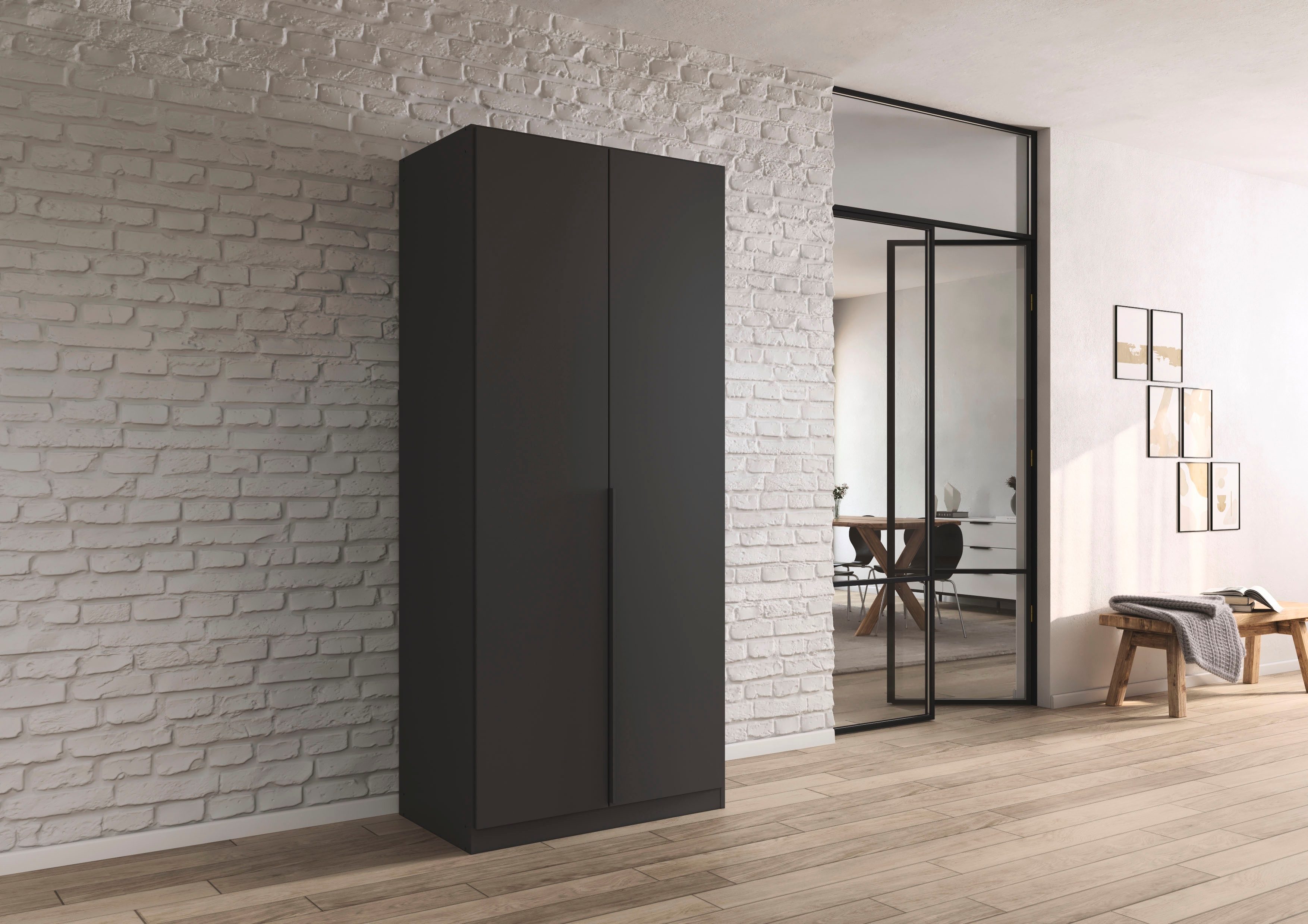 OTTO home Drehtürenschrank Kleiderschrank Schrank Garderobe AGORDO Schlafzimmer (in zwei Griff-Farben, Breiten 91-405 cm, Dekor- oder Hochglanzfront) durchdachte Innenausstattung, in 8 Breiten und 2 Höhen MADE IN GERMANY