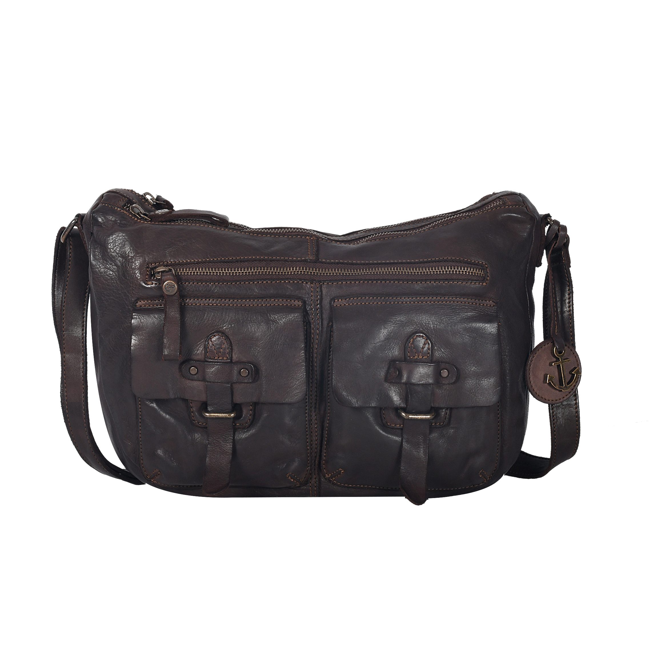 HARBOUR 2nd Umhängetasche Emerson, Damen Umhängetasche, Schultertasche mit Nieten und Anker-Anhäner