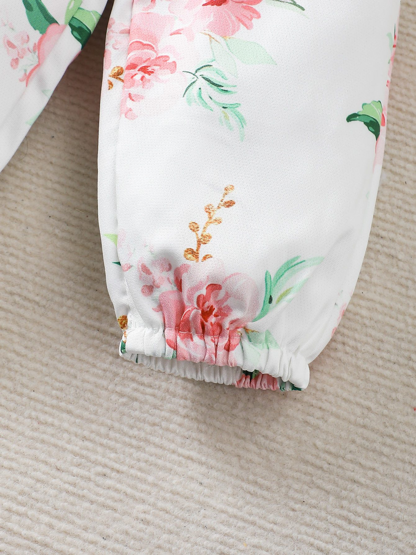 Gluckids Strampler Baby Mädchen Süßes Set Blumen Langarm Babykleidung Casual Anzug (3-tlg) Rüschen Overall + Hose+ Stirnband Set, Frühling Herbst Babykleidung