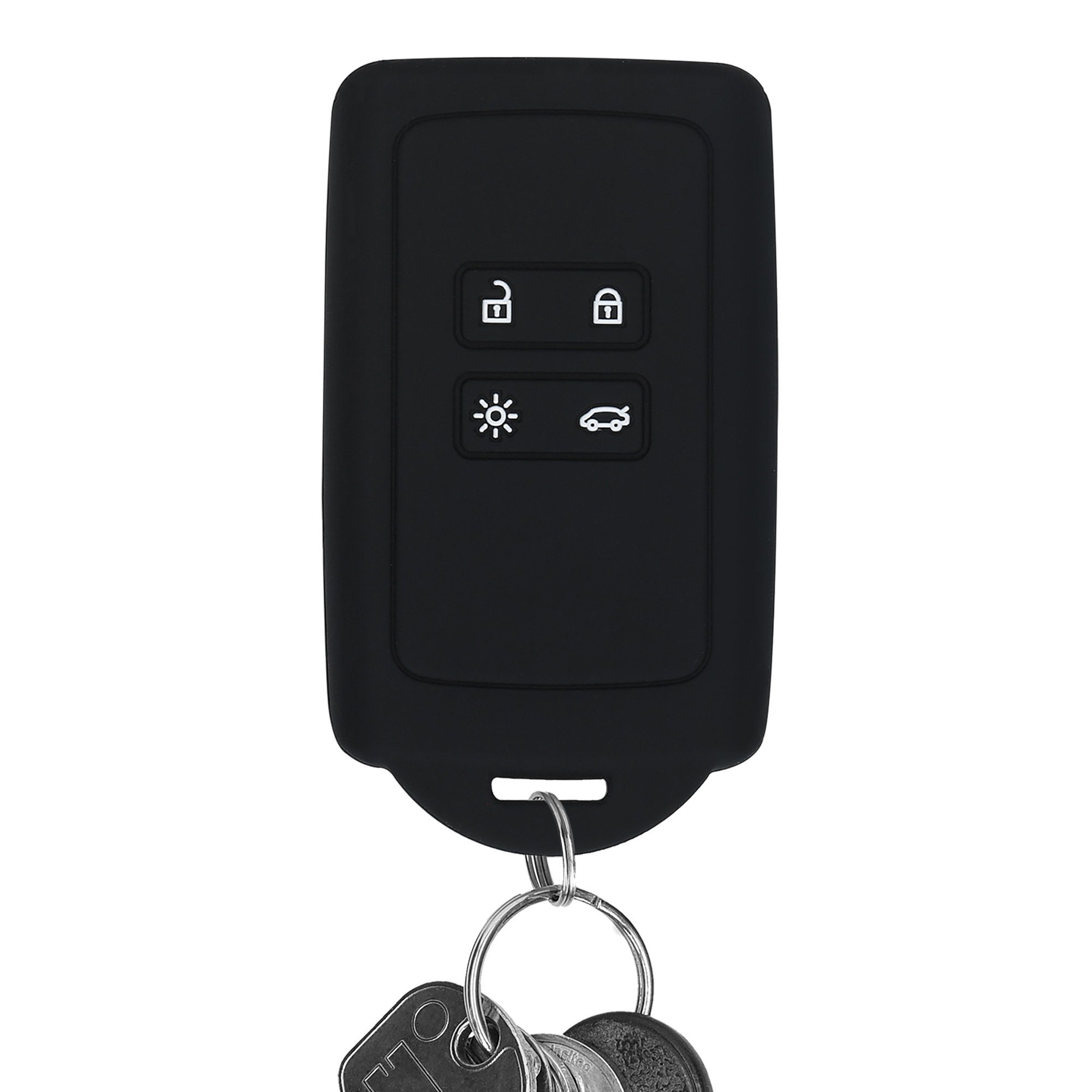Schlüsselhülle kwmobile Autoschlüssel Schlüsseltasche Schutzhülle Weiß für Silikon Hülle Renault,